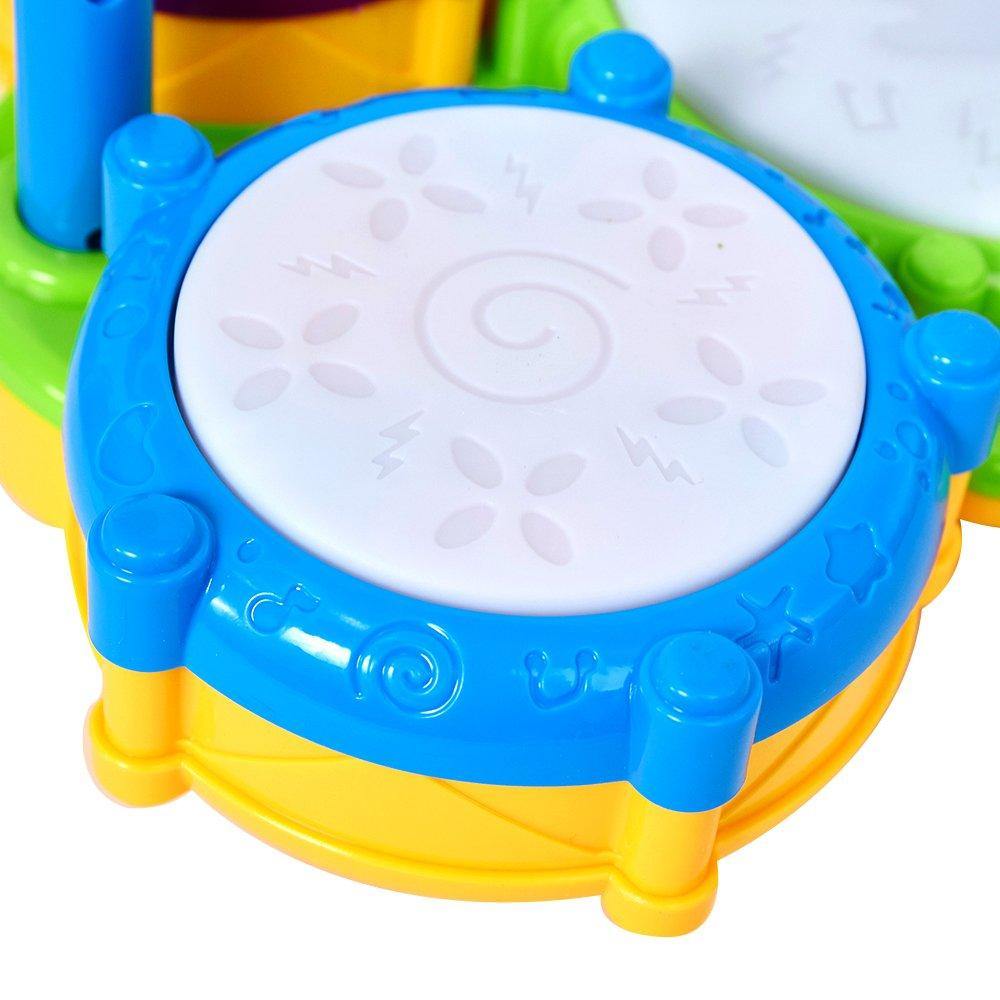 Bosonshop Musical Instrument Hand Drum Toy with Flash Lights for Kids Early Learning