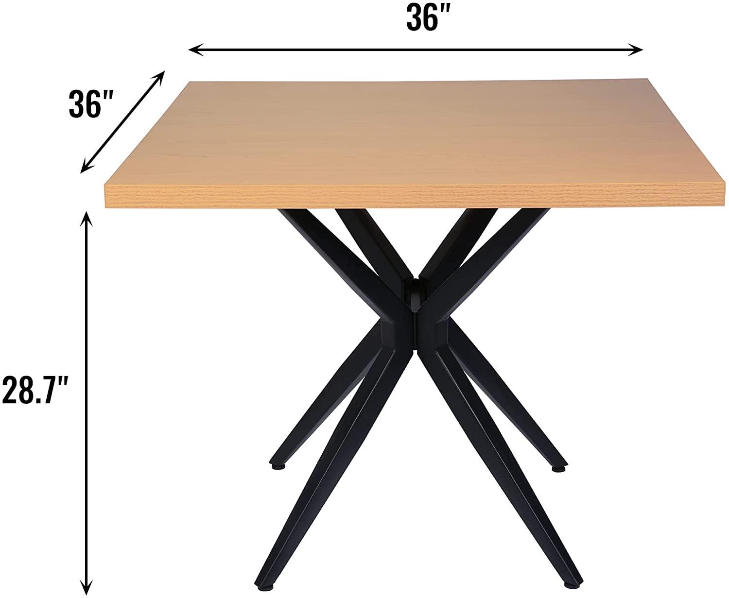 Dining Room Table Leisure Coffee Table with Metal Legs for Cafe Bar, Balcony Home, Living Room - Bosonshop