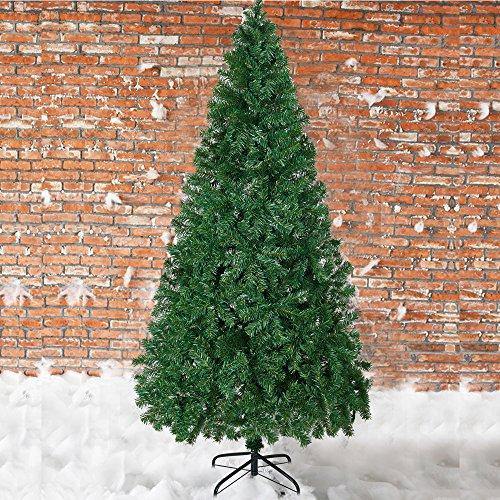 Bosonshop 6 Ft Artificial Christmas Tree Decorate Pine Tree W/Metal Legs Anti-dust Bag Green White