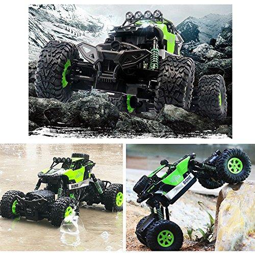 Bosonshop Electric RC Car 1:16 Remote Control Vehicle 2.4Ghz Off-Road Rock Crawler All Terrain Double-turn Waterproof Truck for Kids