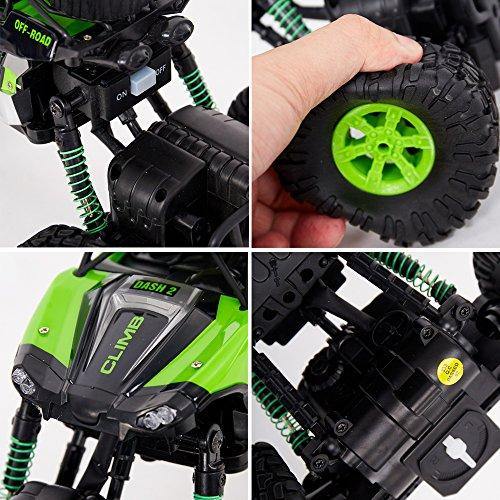 Bosonshop Electric RC Car 1:16 Remote Control Vehicle 2.4Ghz Off-Road Rock Crawler All Terrain Double-turn Waterproof Truck for Kids