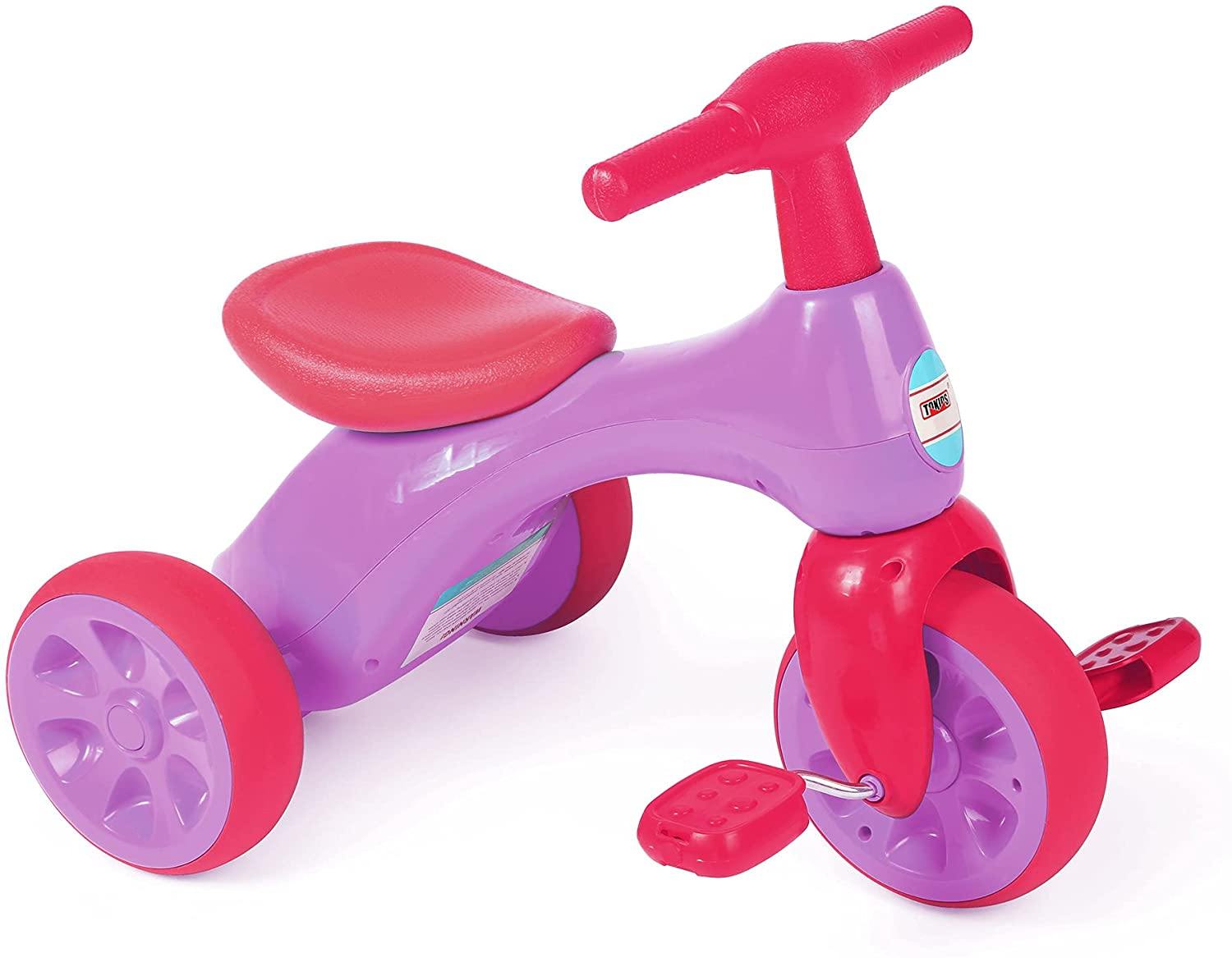 Toddler Tricycle Kids 3-Wheel Ride-on Toy Trike - Baby Balance Walker Slide Bike Bicycle with Foot Pedals for kids, Rose red - Bosonshop