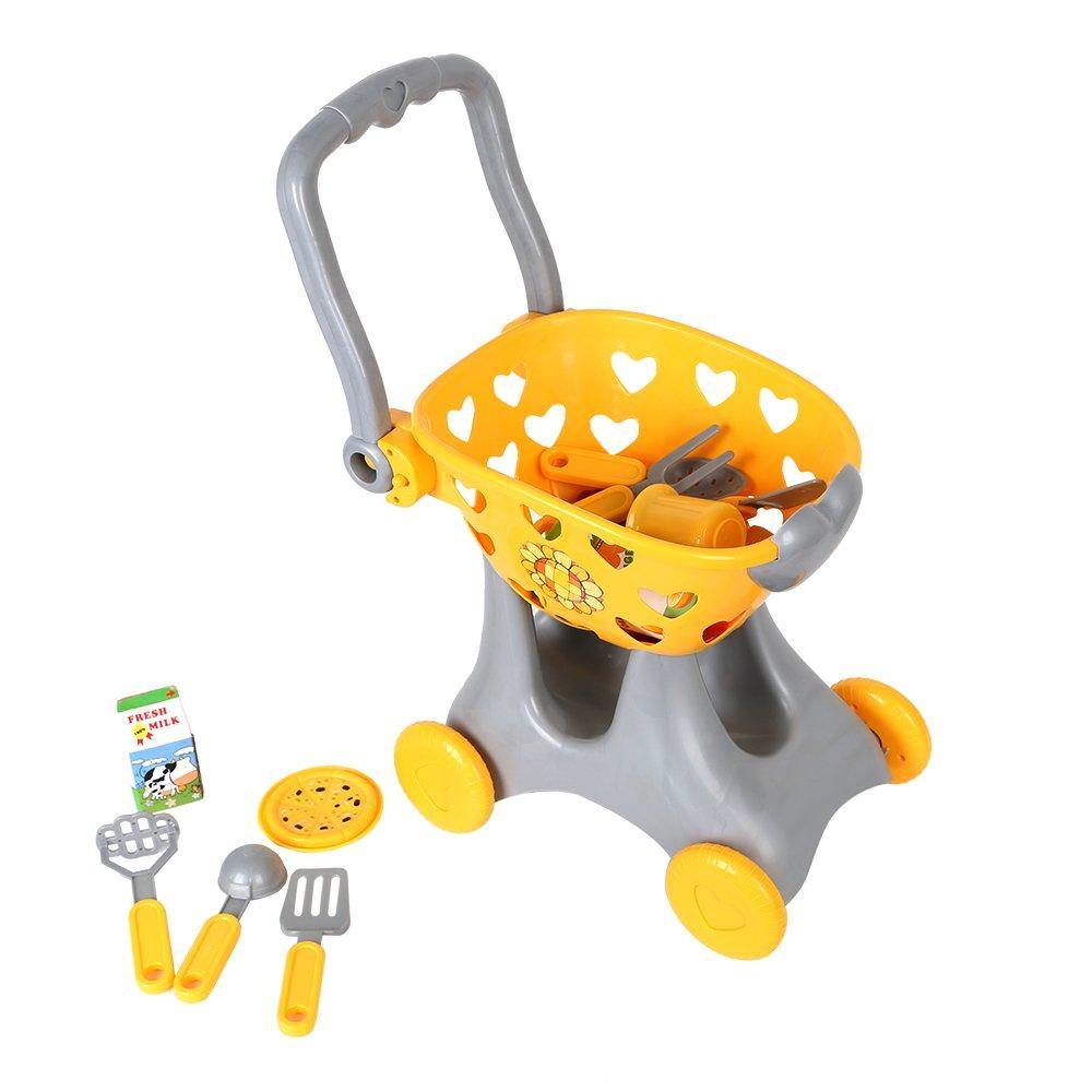 Bosonshop Shopping Cart Hand Basket Pretend Play Toy for Kids