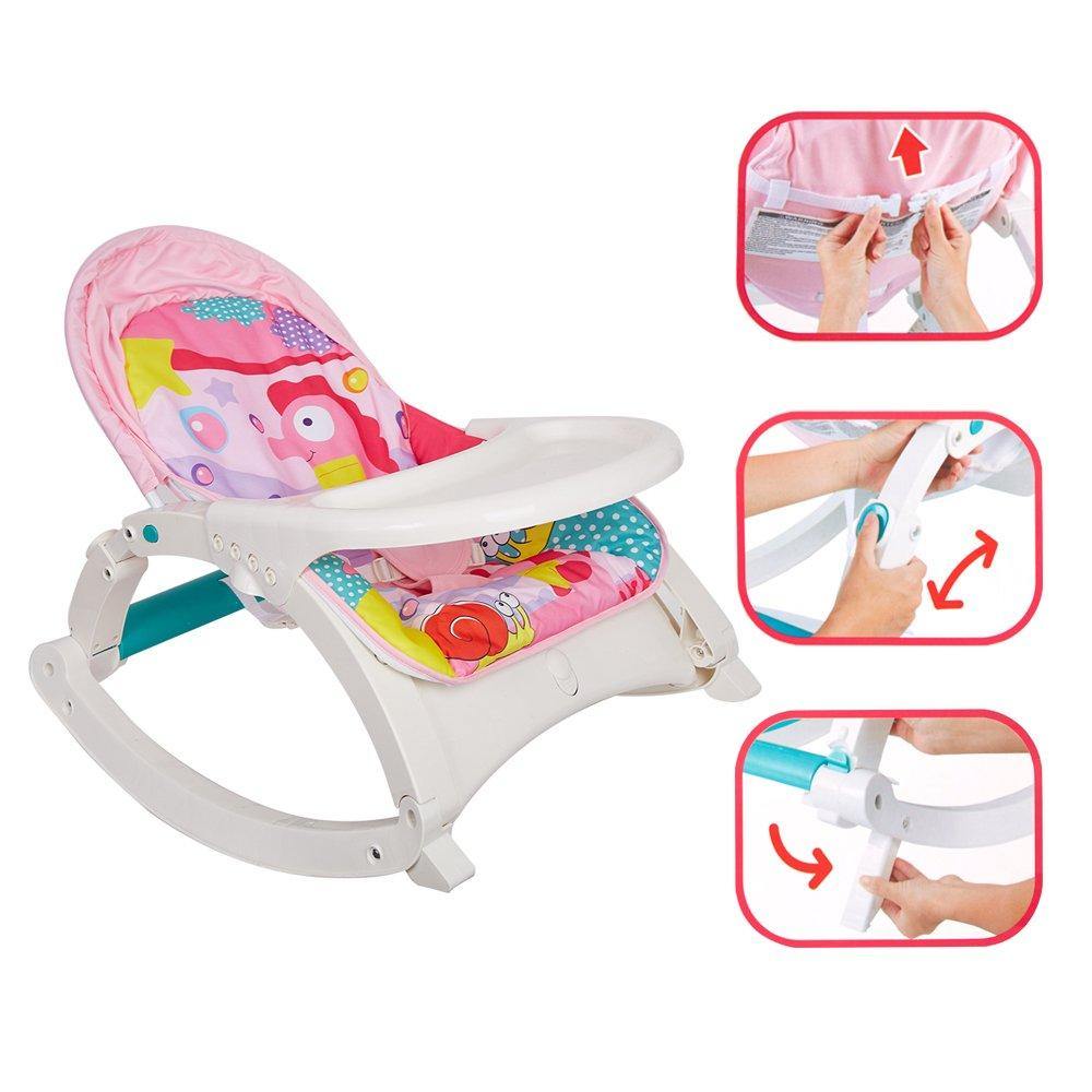 Bosonshop Newborn toToddler Portable Rocker with Dinner Table