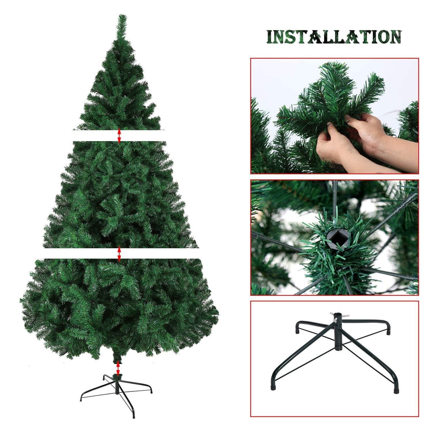 Bosonshop 6' Premium Spruce Artificial Christmas Tree w/Metal Stand, Green