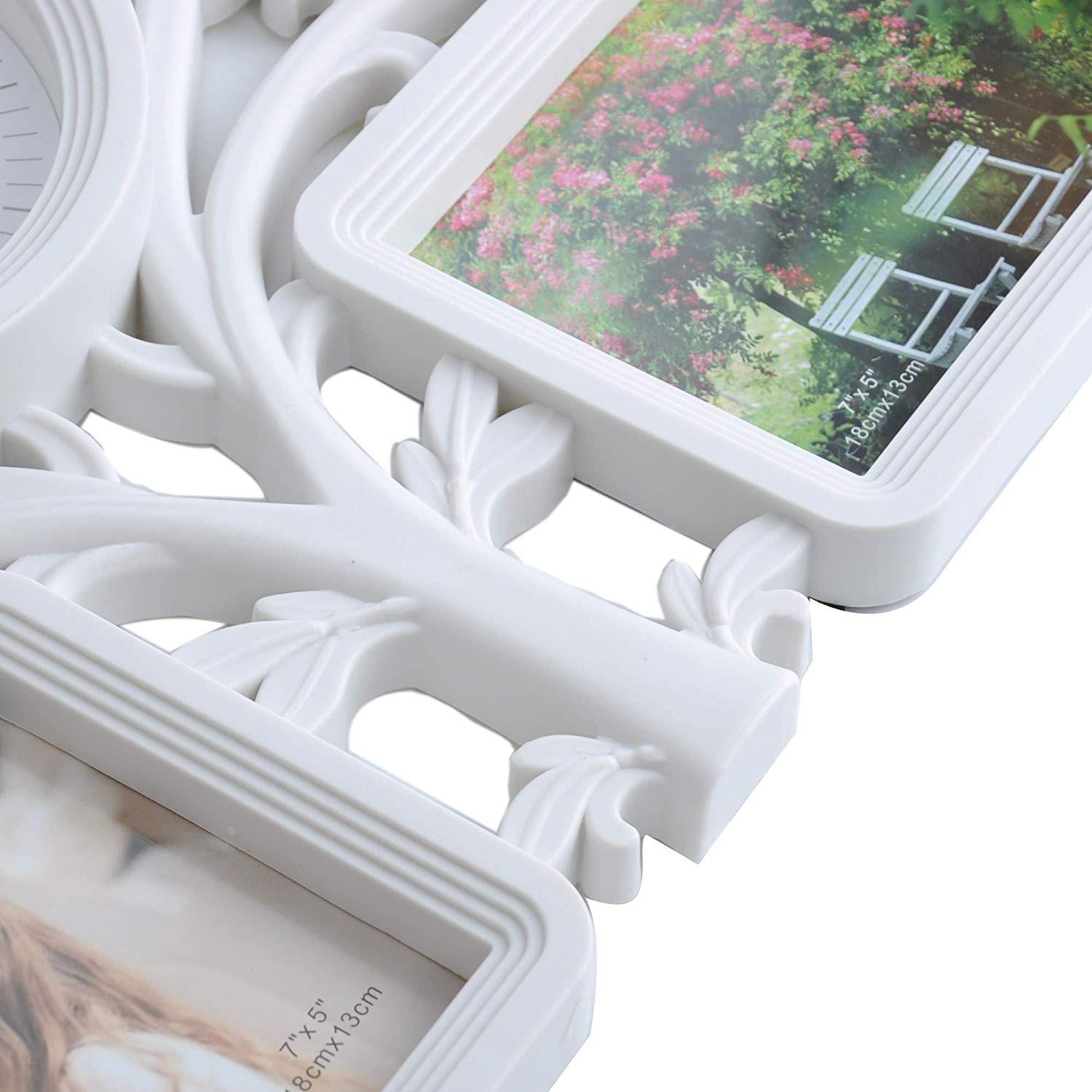 Bosonshop Collage Wall Hanging Photo Frame Tree Type 4 Openings Picture Frame for Home Gallery Decorative