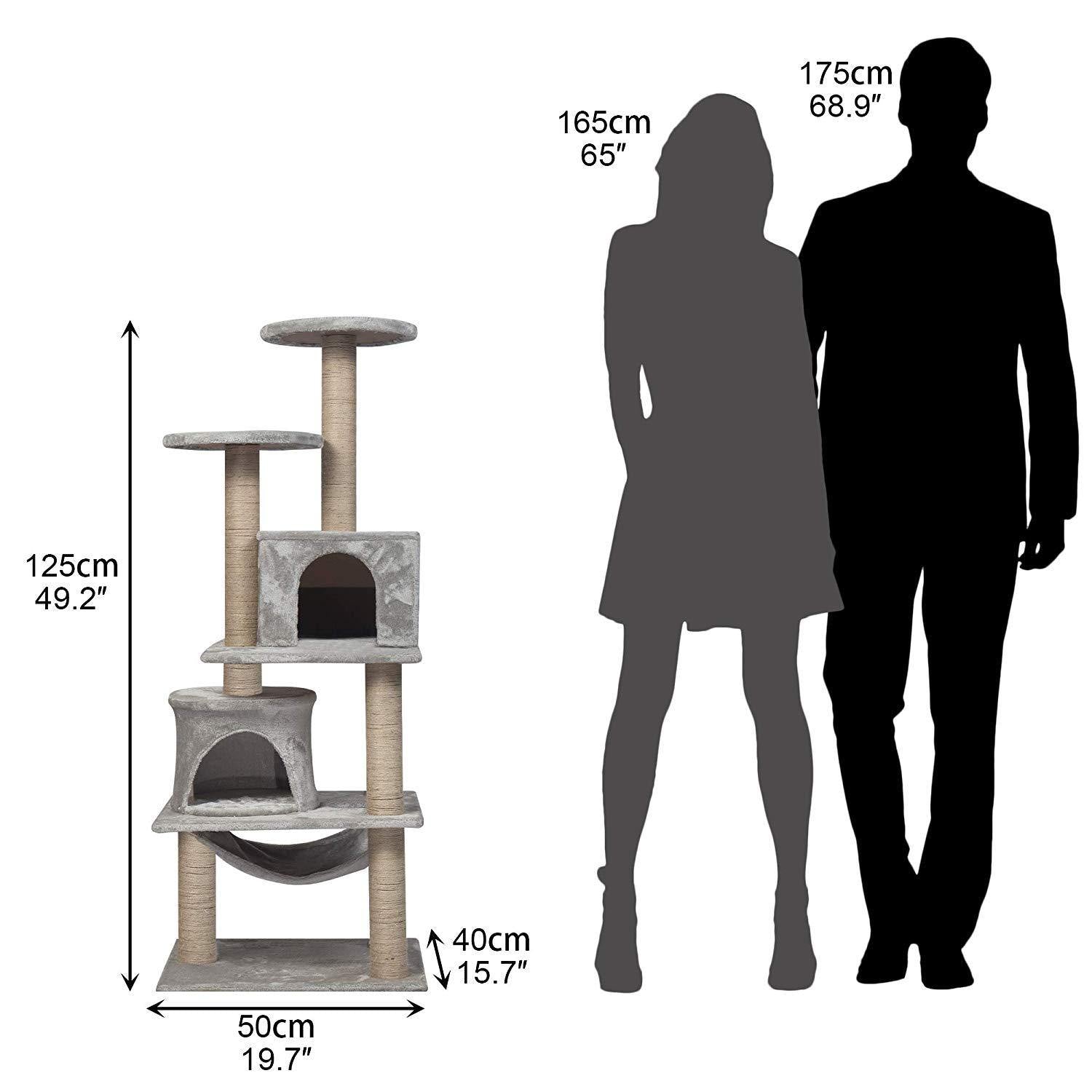 49.2” Mordern Cat Tree Tower - Grey - Bosonshop