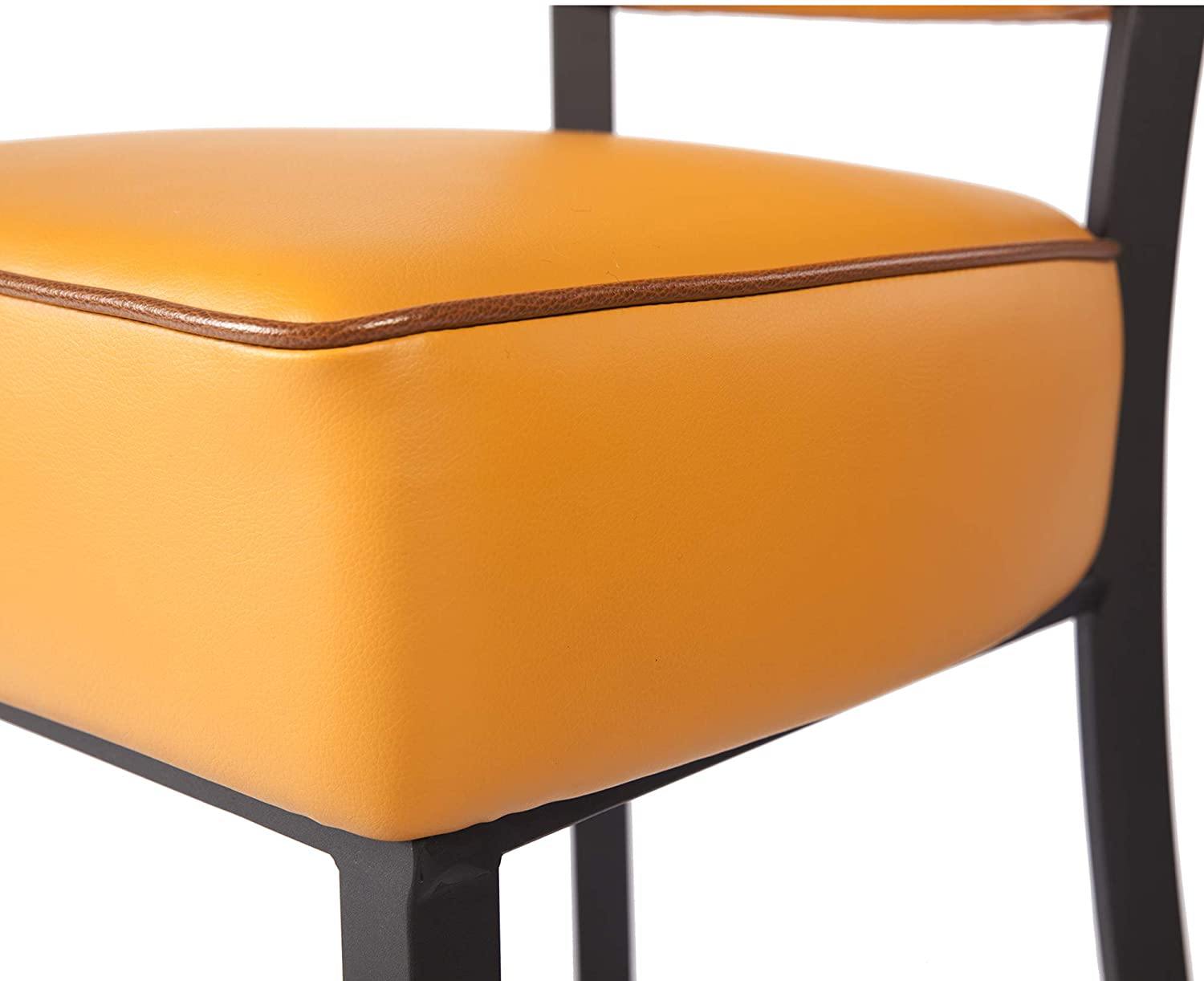 42" Upholstered Bar Stools with Cushioned Seat，Modern Dinning Kitchen Chair, Yellow - Bosonshop