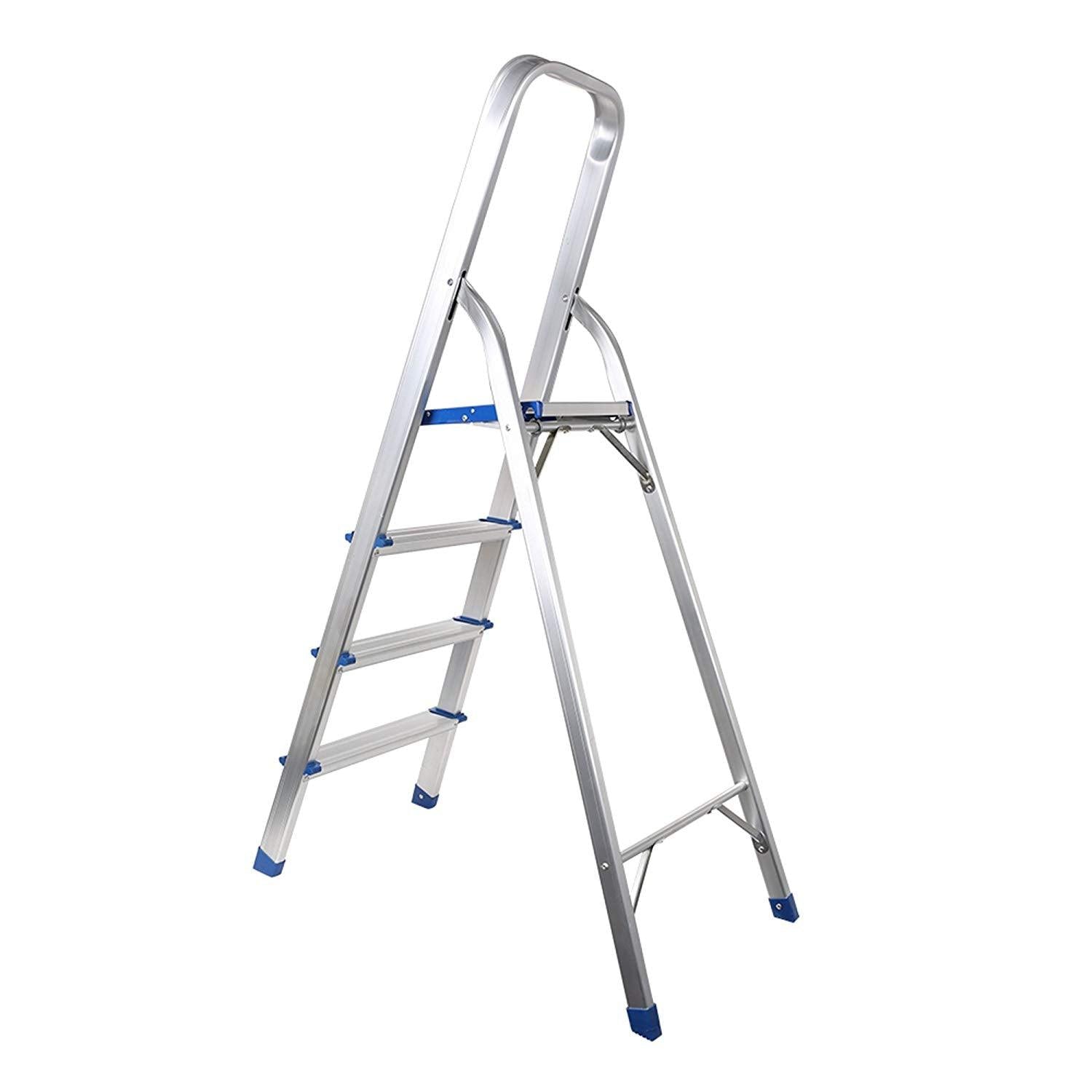 Bosonshop Foldable Aluminum 4 Step Ladder with Anti-Slip, Household