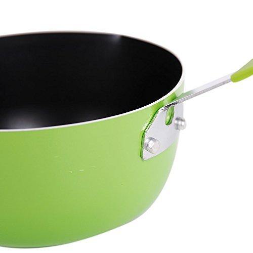 Bosonshop Mini Aluminum Nonstick Butte Warmer Milk Cookware Pot Silicone Handle