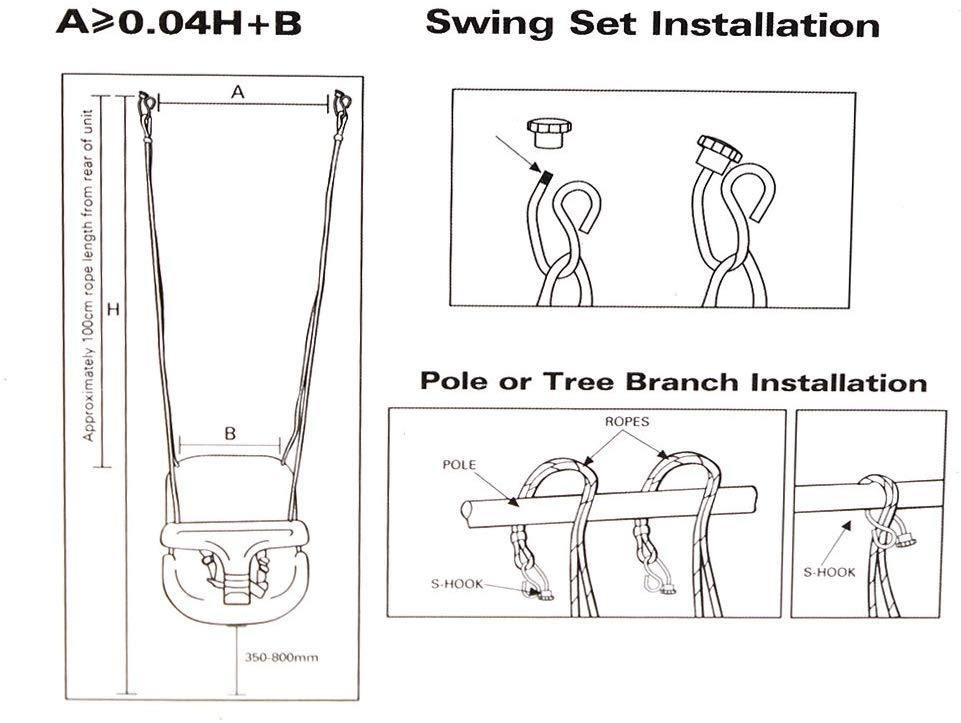 Bosonshop Toddler Swing Seat Hanging Swing Set for Playground Swing Set