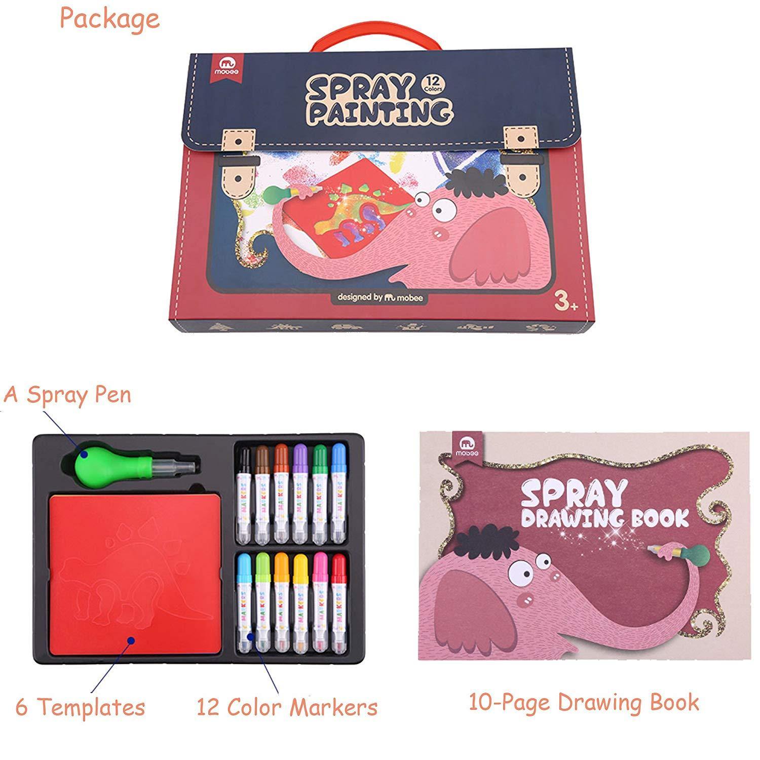 Bosonshop Spray Painting Set Toddlers Creative Drawing Toys Airbrush Marker Sprayer Art Kit