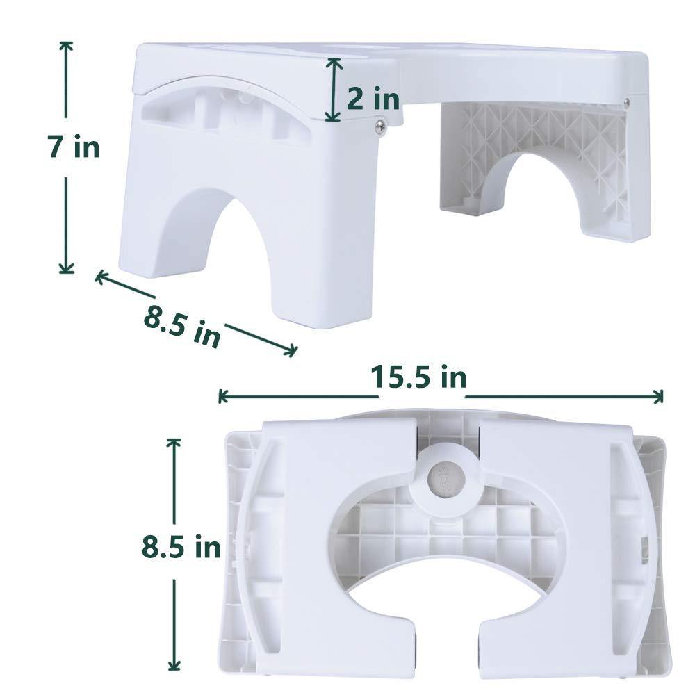 Bosonshop 7 inches Folding Squatting Toilet Stool with Aromatherapy Holes for Bathroom Toilet Potty