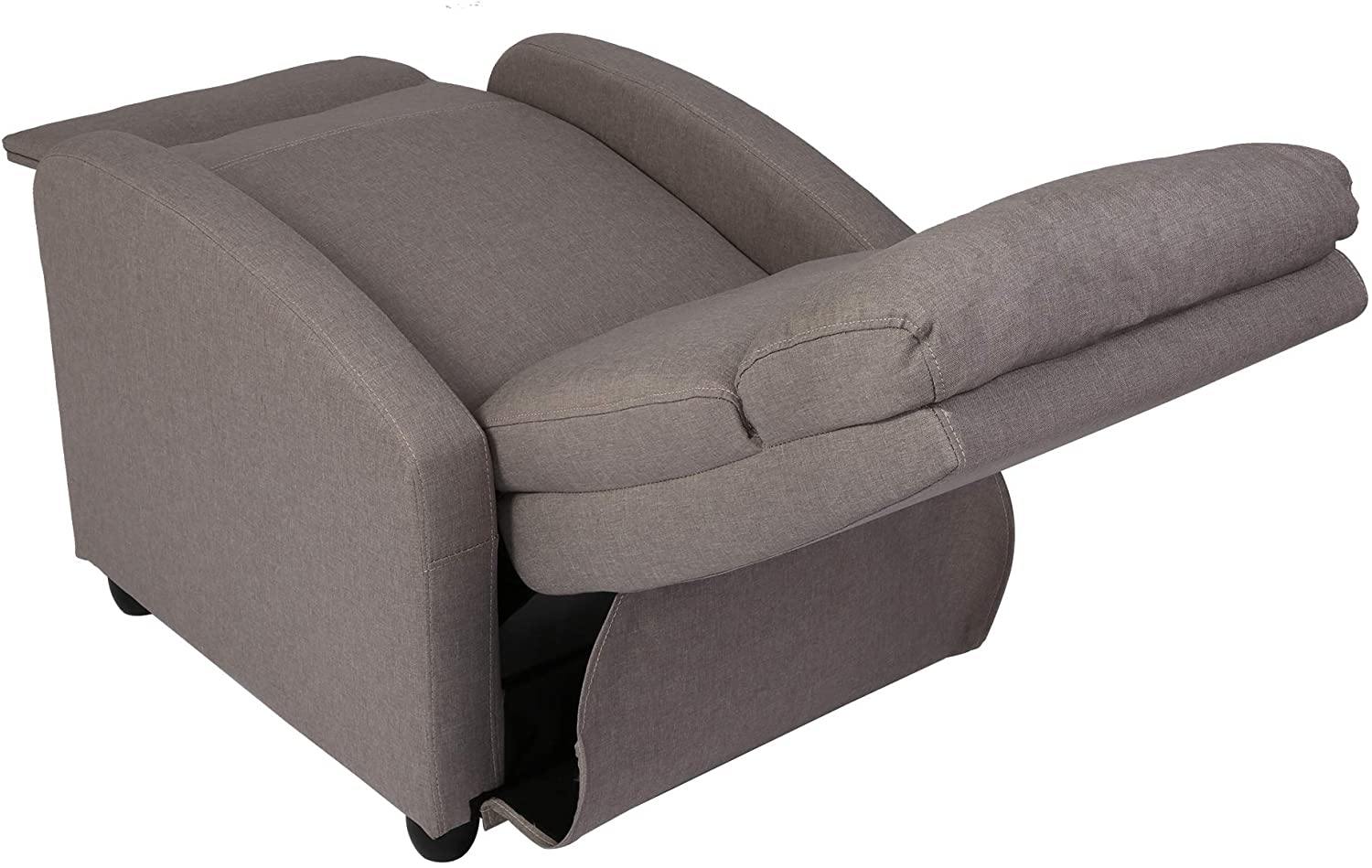 Fabric Recliner Chair Adjustable Single Sofa Home Theater Seating Recliner Reading Sofa for Living Room & Bedroom, Grey - Bosonshop