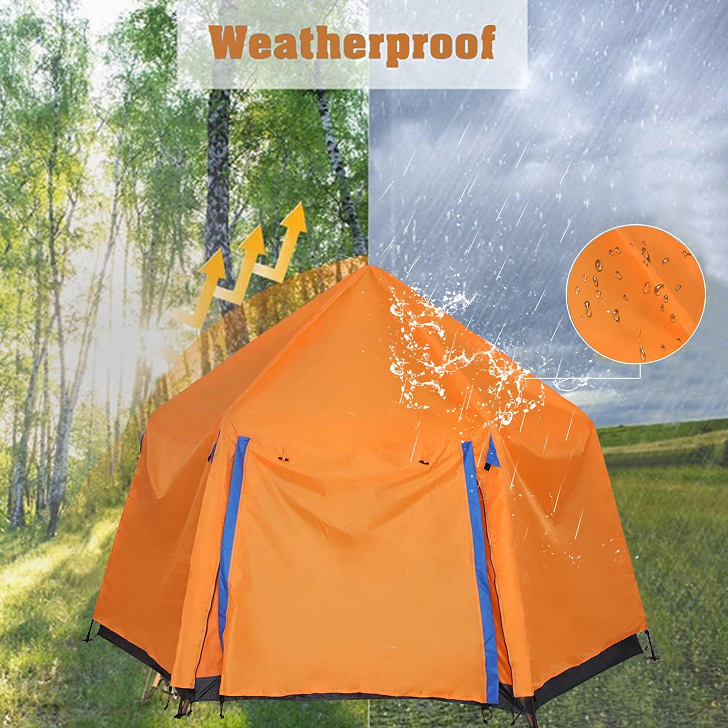 2 Person Camping Instant Pop-up Tent, Sun Shelter Waterproof Double Layer 4 Seasons Lightweight Tent for Hiking, Fishing, Beach - Bosonshop