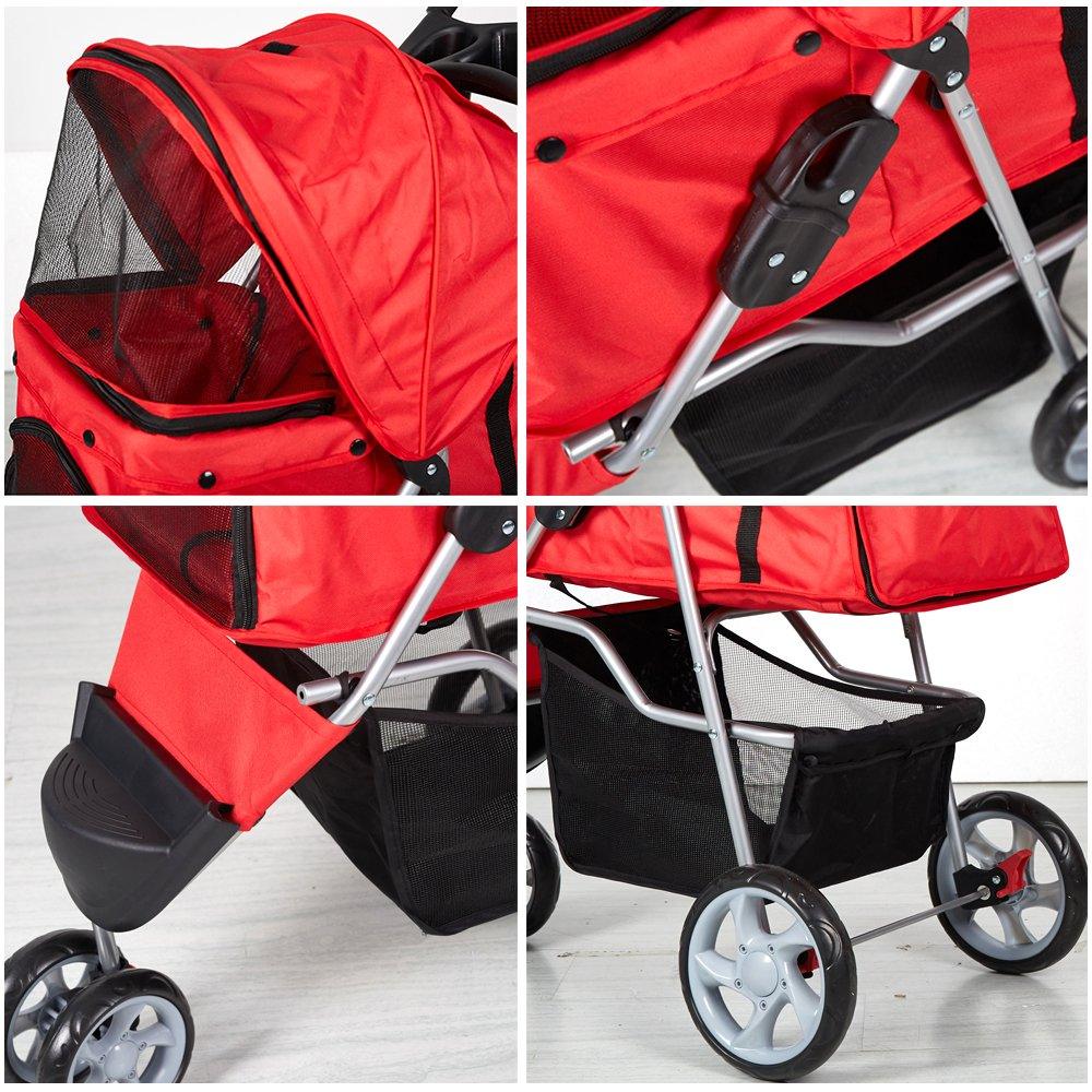 Bosonshop Folding Pet Stroller with 360 Rotating Front Wheel