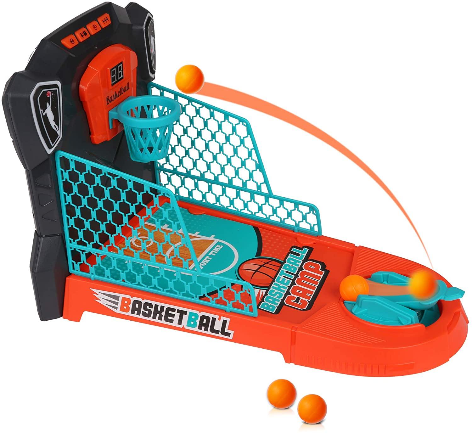 Kids Basketball Shooting Game Desktop Toys with Electronic Scorer and Music and Lights, One or Two Player Table Game Toy - Bosonshop