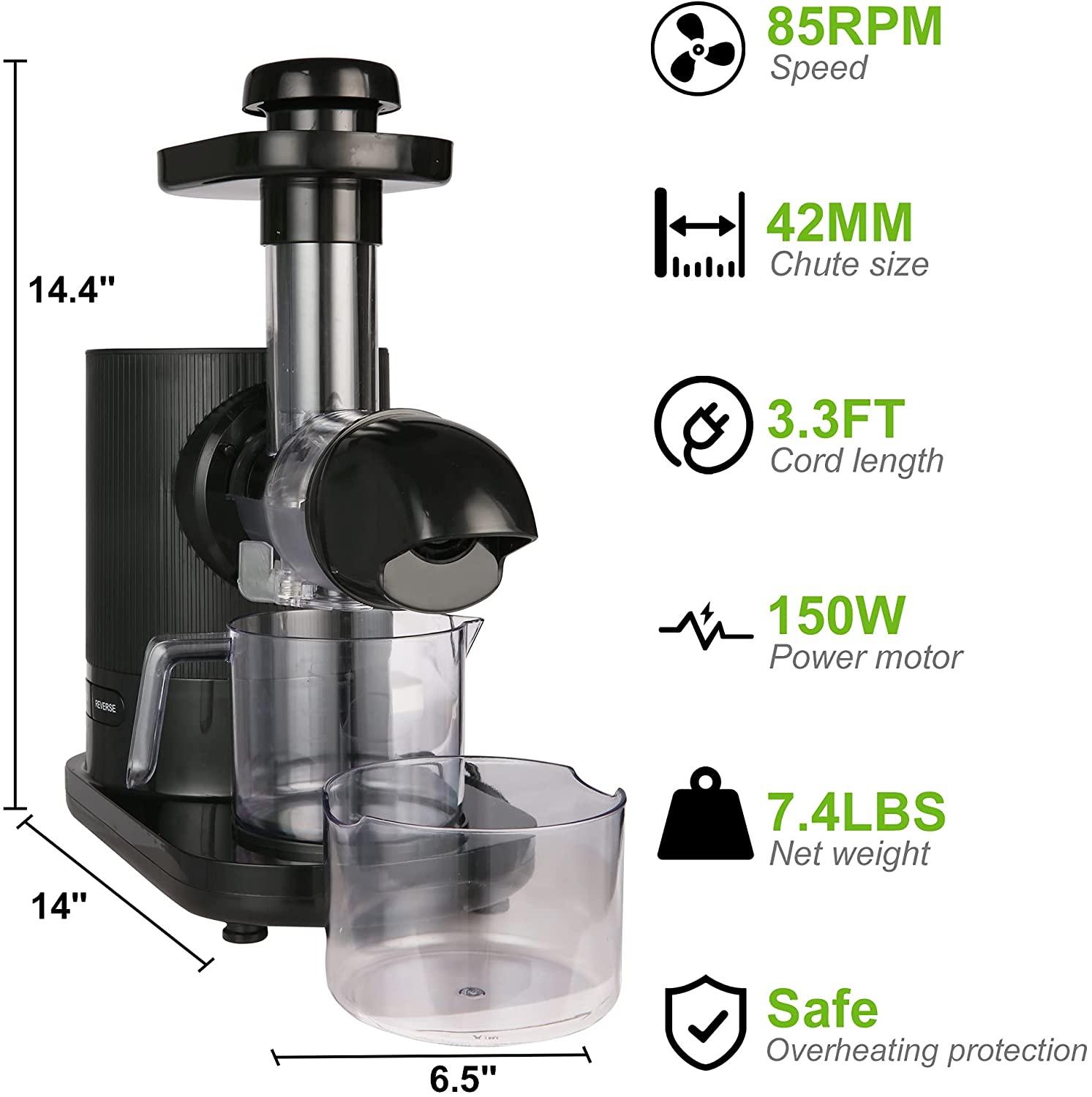 Centrifugal Juicer with 304 Stainless-Steel Filter, 2 Speeds, BPA-Free, High Juice Yield, Dishwasher Safe, 150W Low-Speed Celery Juicer - Bosonshop