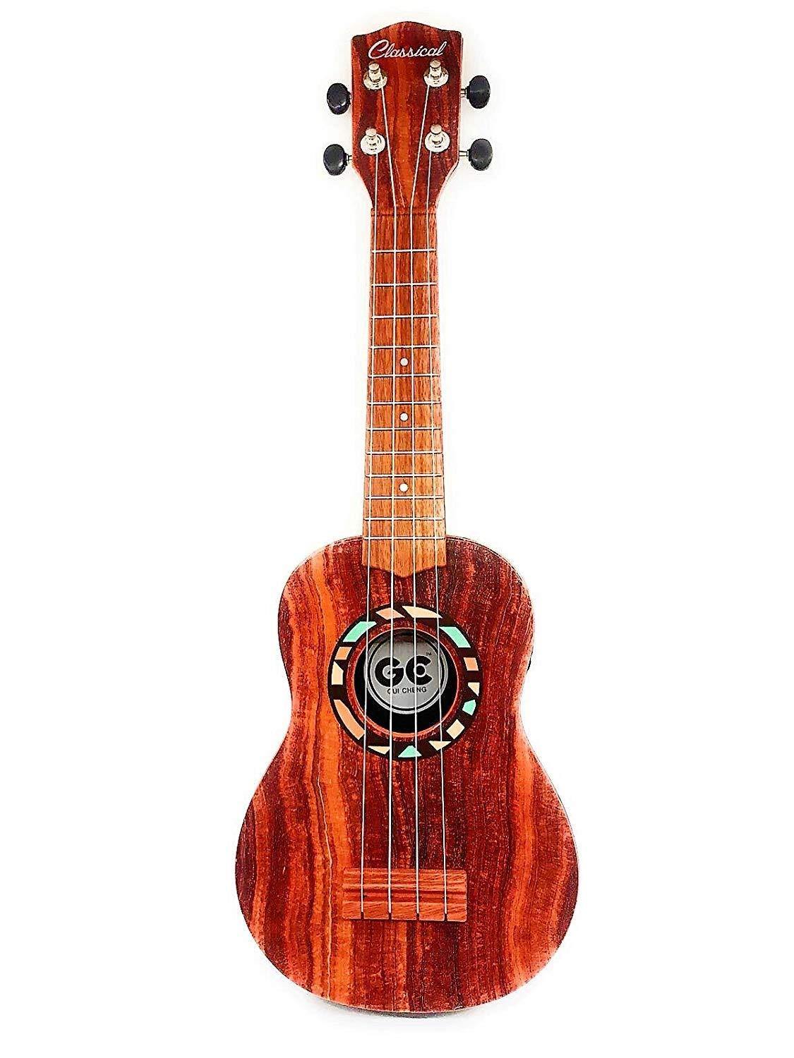 Bosonshop 21" Faux Wood Ukulele Kids 4 String Acoustic Hawaiian Guitar Plastic Ukulele Guitar