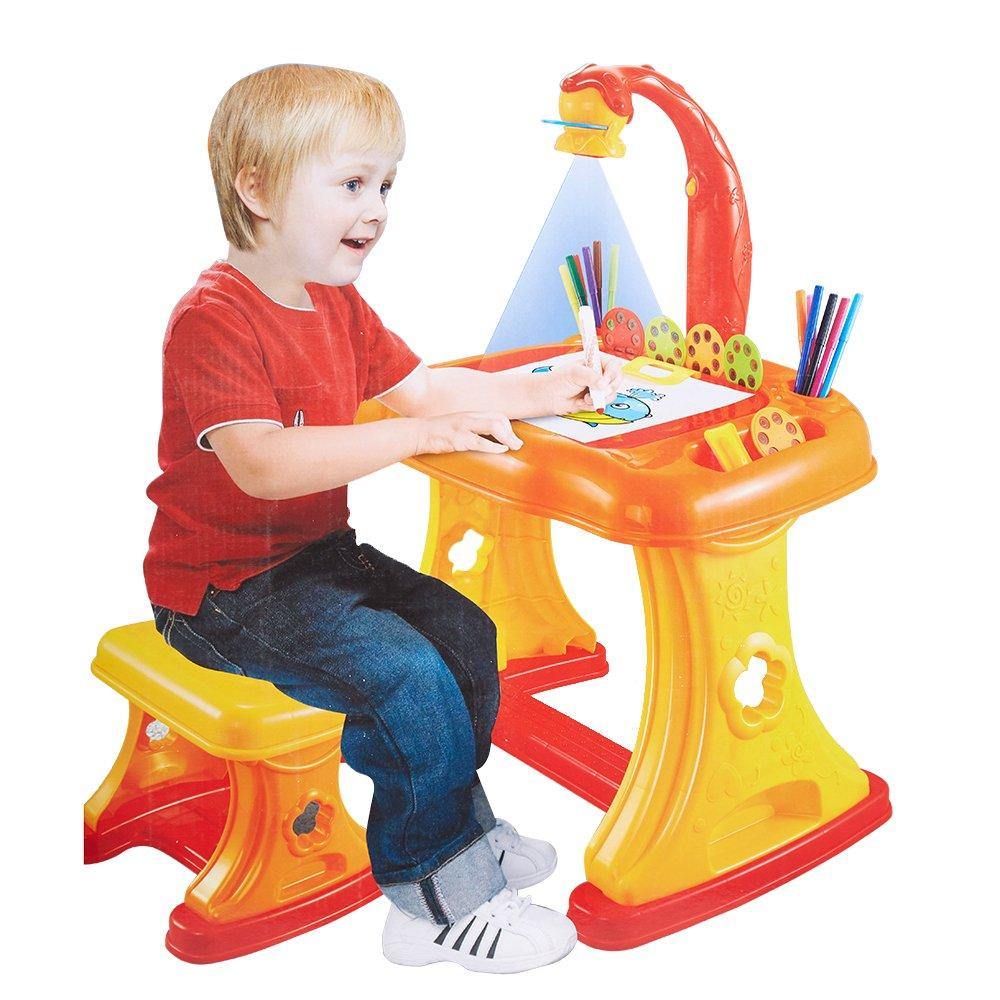 Bosonshop Projector Learning Drawing Table with Chair