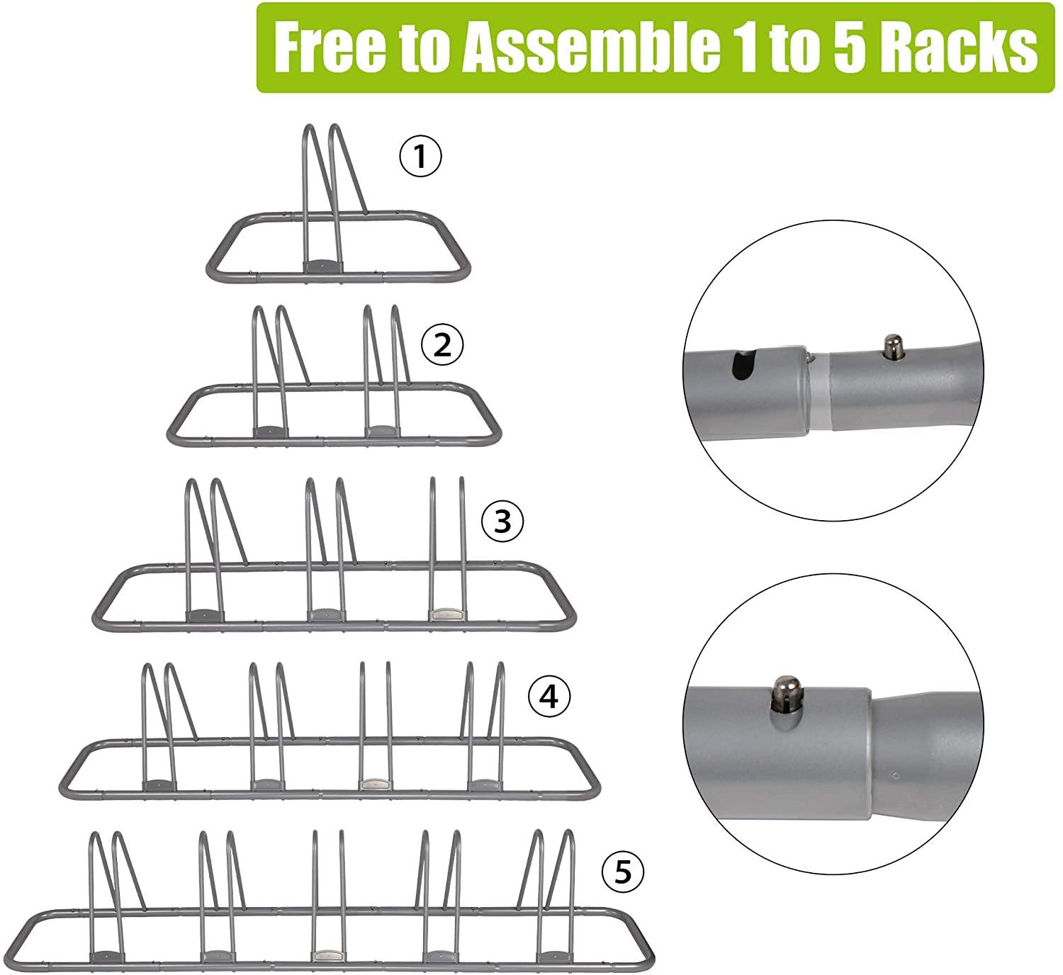 5 Bicycle Floor Parking Rack Stand, Fast Assemble, Adjustable 1-5 Rack Bicycle Stand, 3” Width, Portable Standing Bicycle - Bosonshop