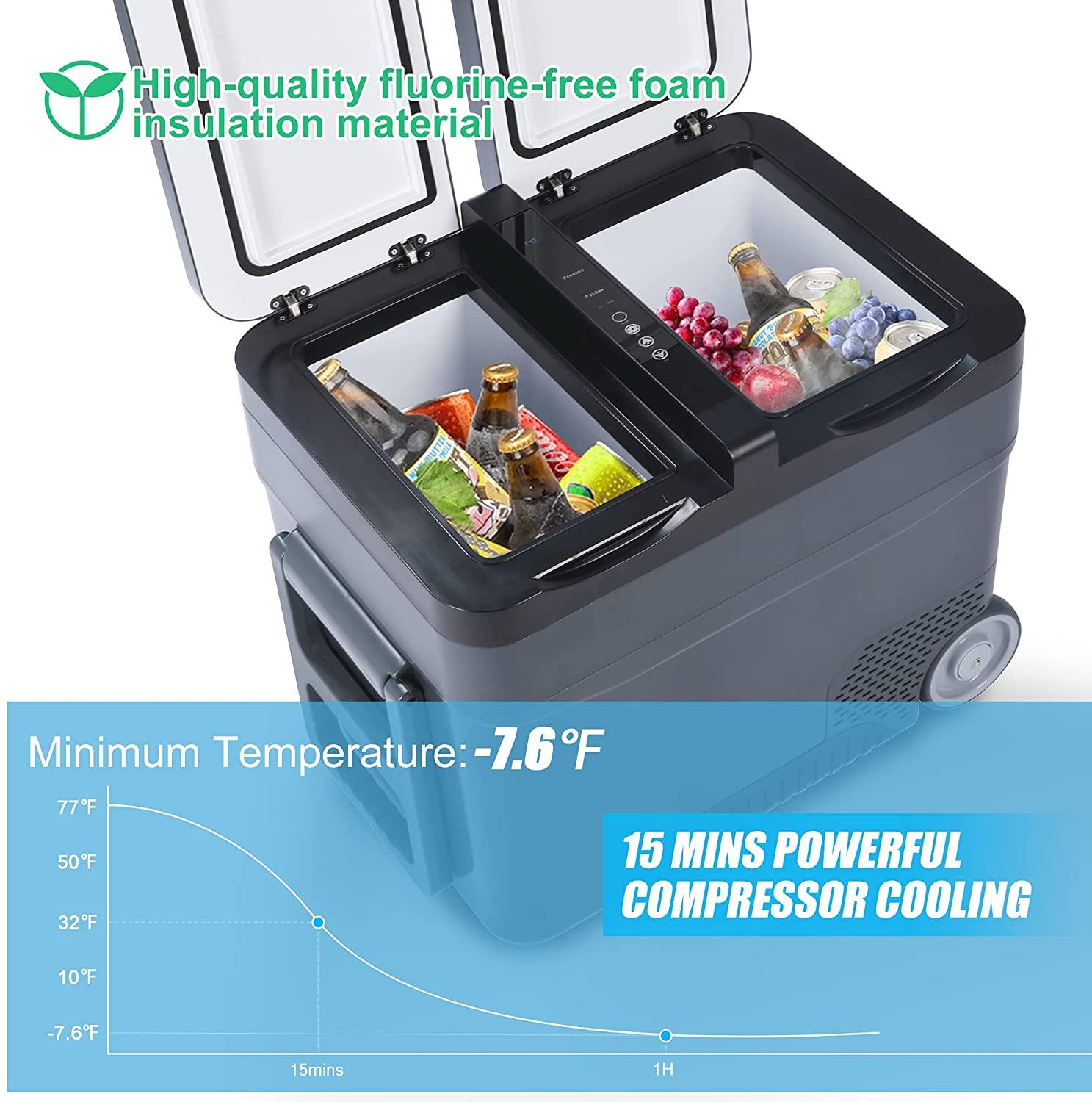 47 Quart Electric Car Cooler Portable Car Refrigerator 12v/24v Camping Fridge Freezer - Bosonshop