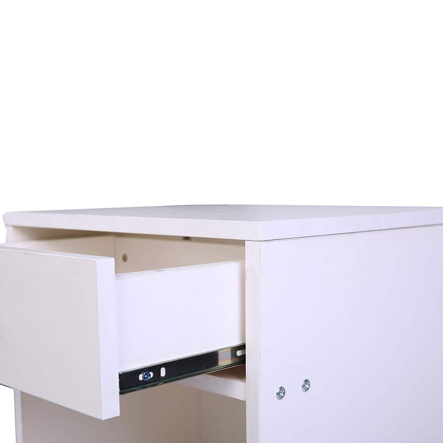 Bosonshop Modern Nightstand Bedside Table for Bedroom Living Room (White)