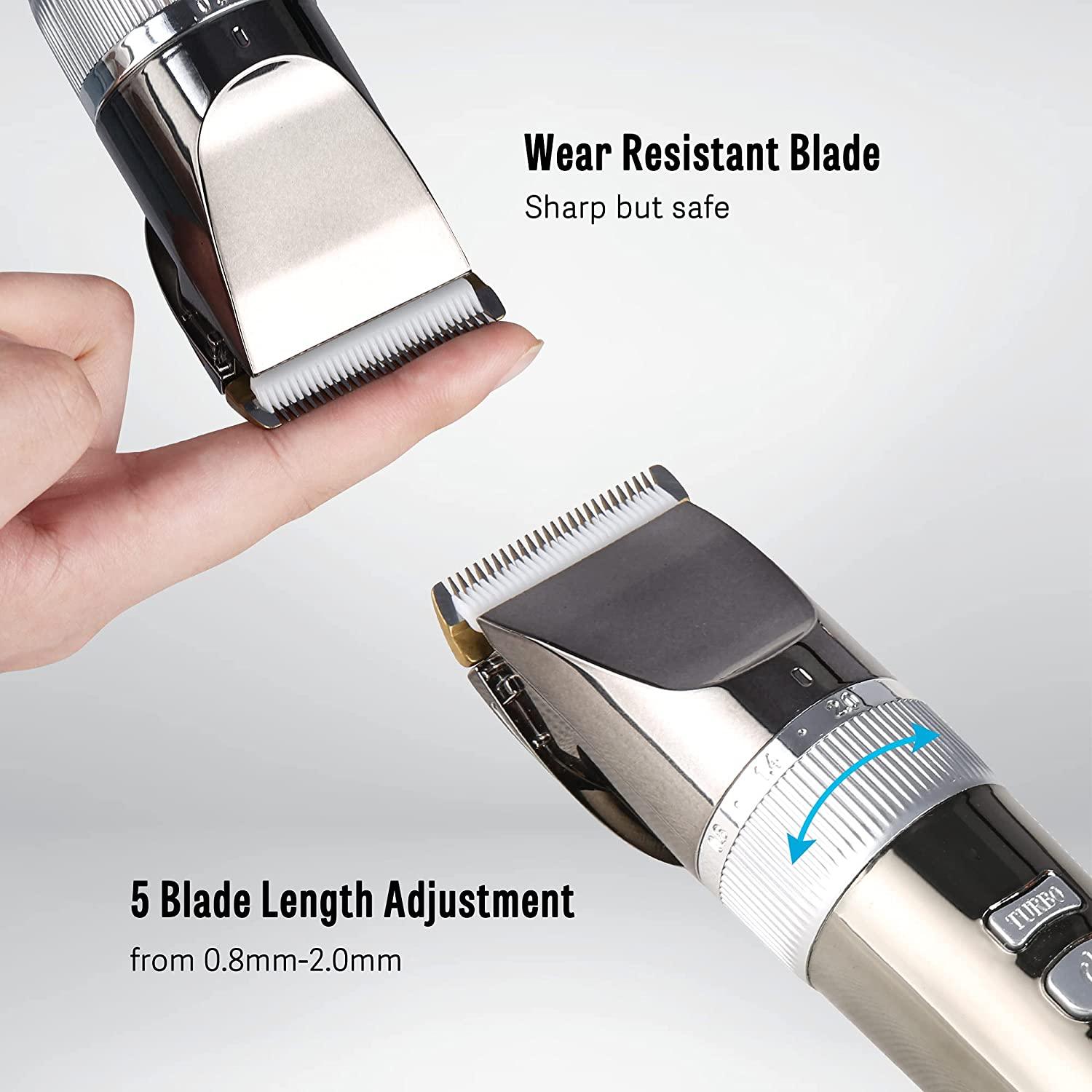 Electric Cordless Rechargeable Hair Clipper Kit for Men with Charging Base for Barbers 4 Guide Combs & 5 Speeds - Bosonshop