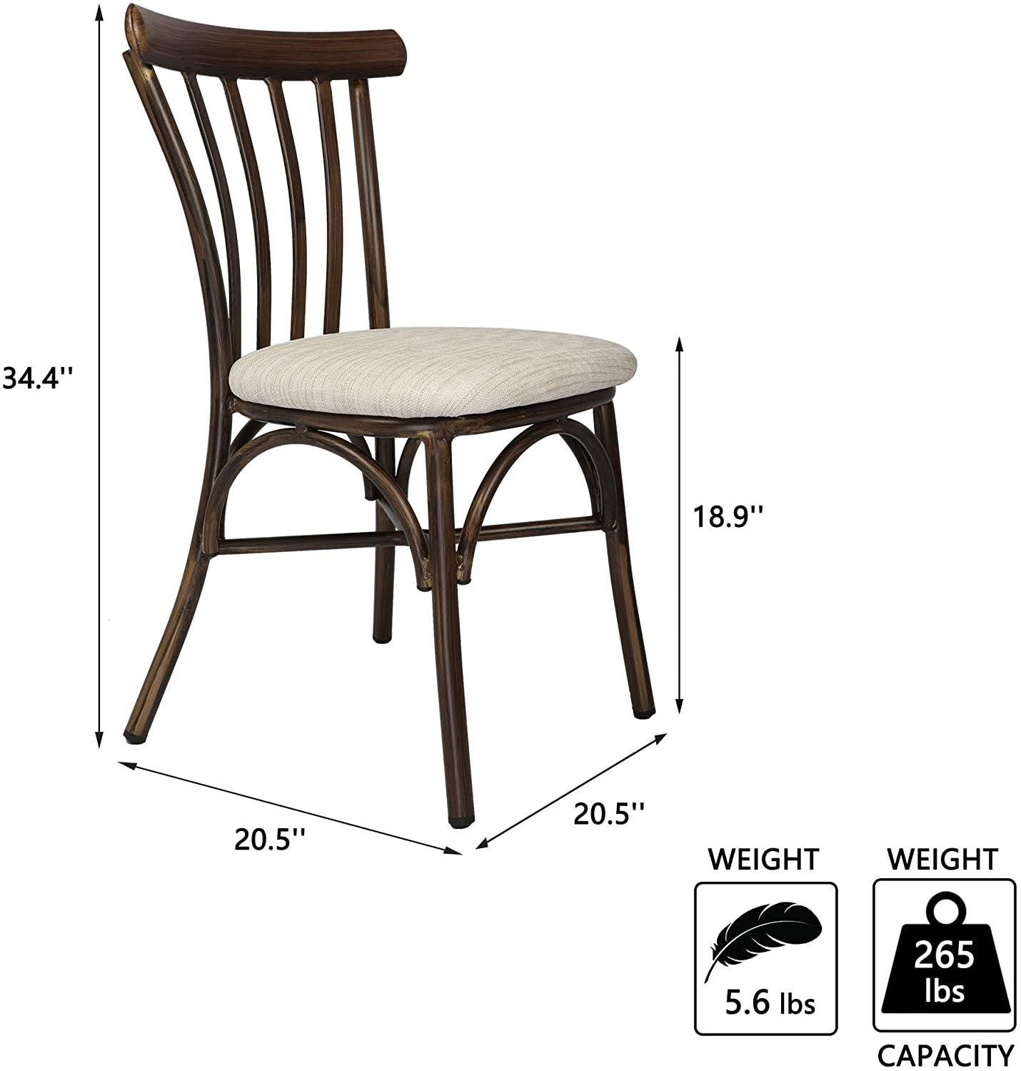 2 PCs Upholstered Dining Chairs Set, Aluminum Frame With Wood Finish, Modern PU Seat Style Suitable For Home And Restaurant Use - Bosonshop