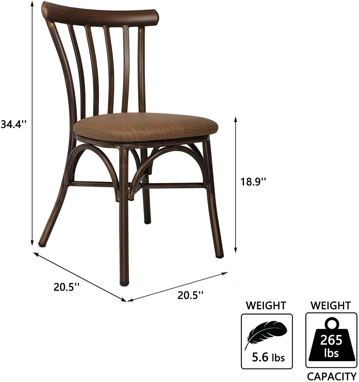 2 PCS Upholstered Dining Chairs Set, Aluminum Frame With Wood Finish, Modern PU Seat Style Suitable For Home And Restaurant Use, Coffee - Bosonshop