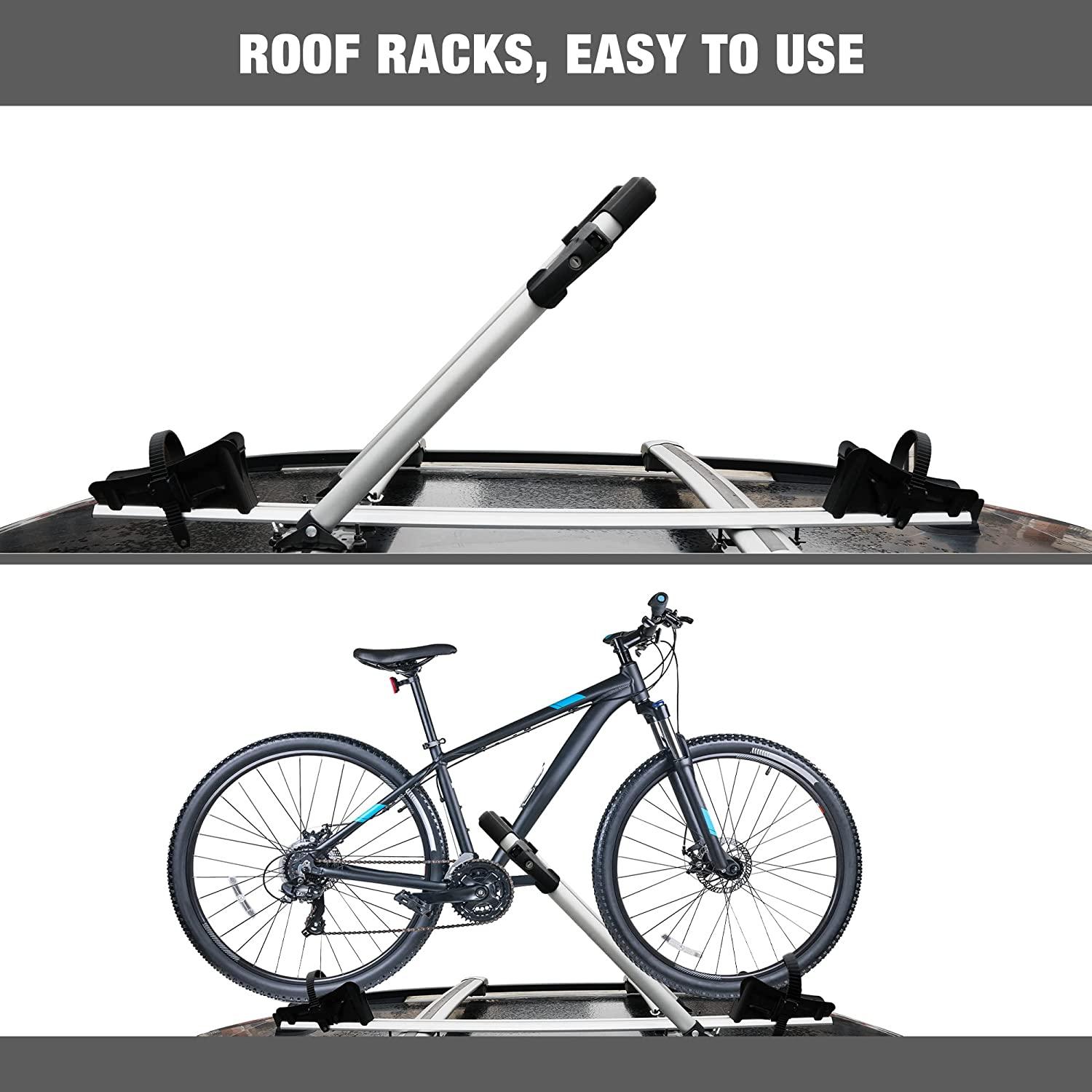 Upright Roof Mount Bike Rack Aluminum Bicycle Carrier for Roof Racks with Locking System for Cars SUVs - Bosonshop