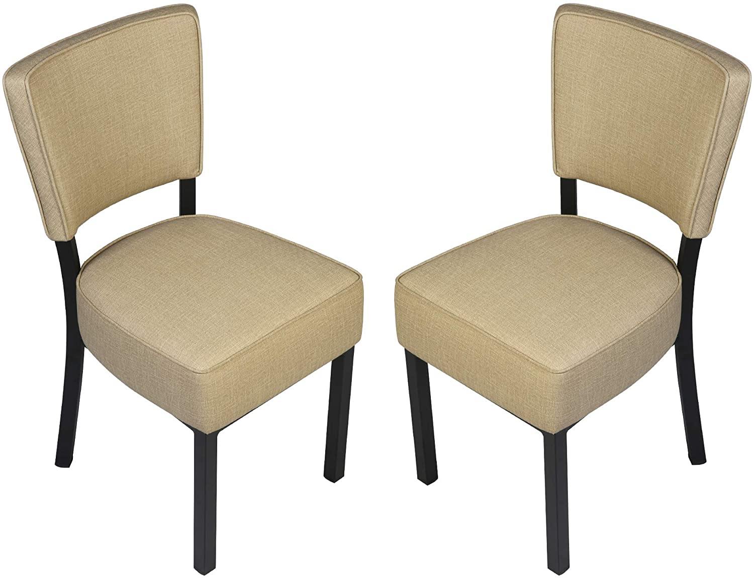 Set of 2 Classic Dining Chair, Modern Style Family Leisure Chair with Stainless Steel Legs, PU Leather Mid Back Side Chair - Bosonshop