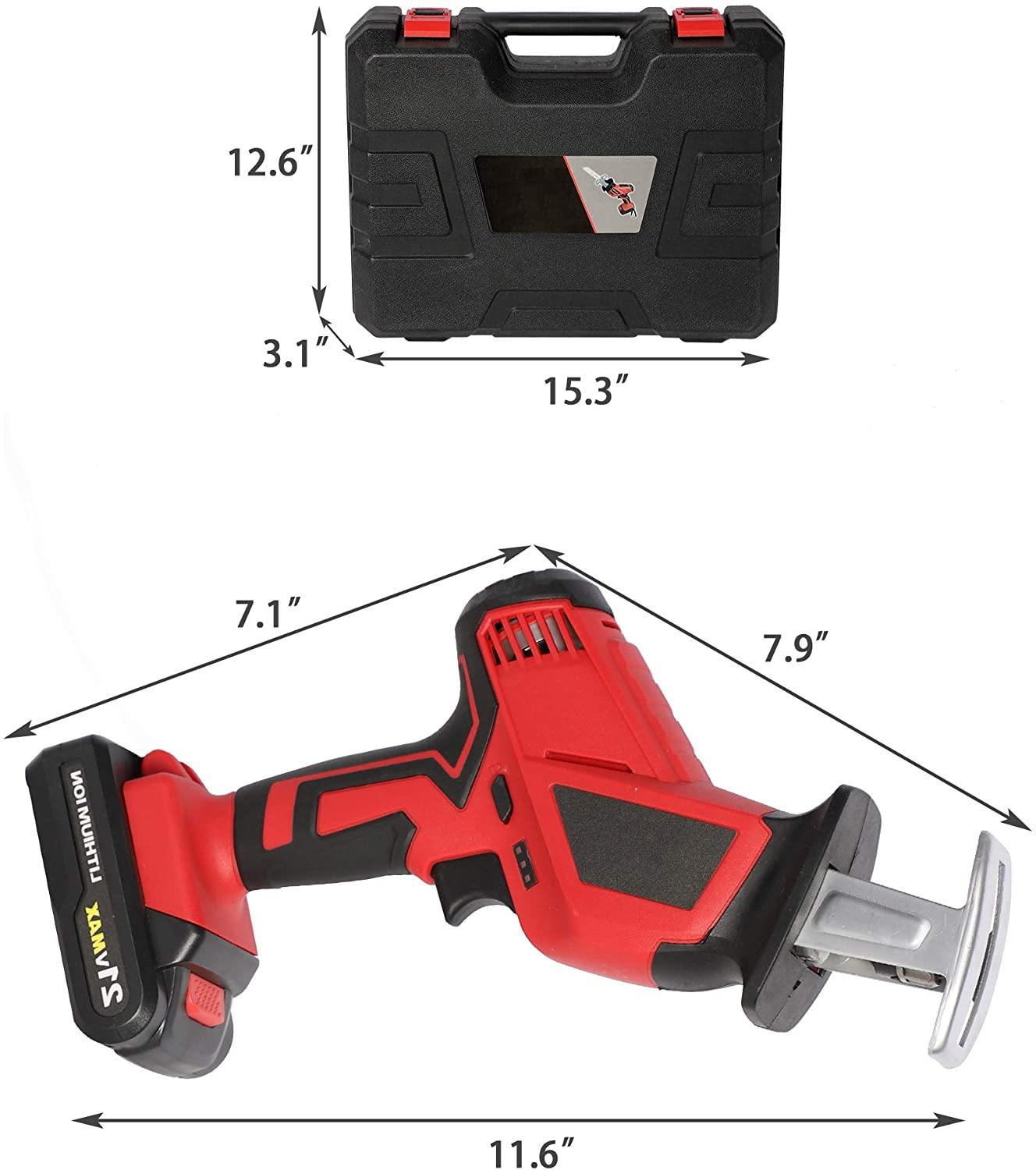 20-Volt Max Lithium-Ion Cordless Reciprocating Saw, w/2 Batteries, Portable & Lightweight One Hand Compact Reciprocating - Bosonshop