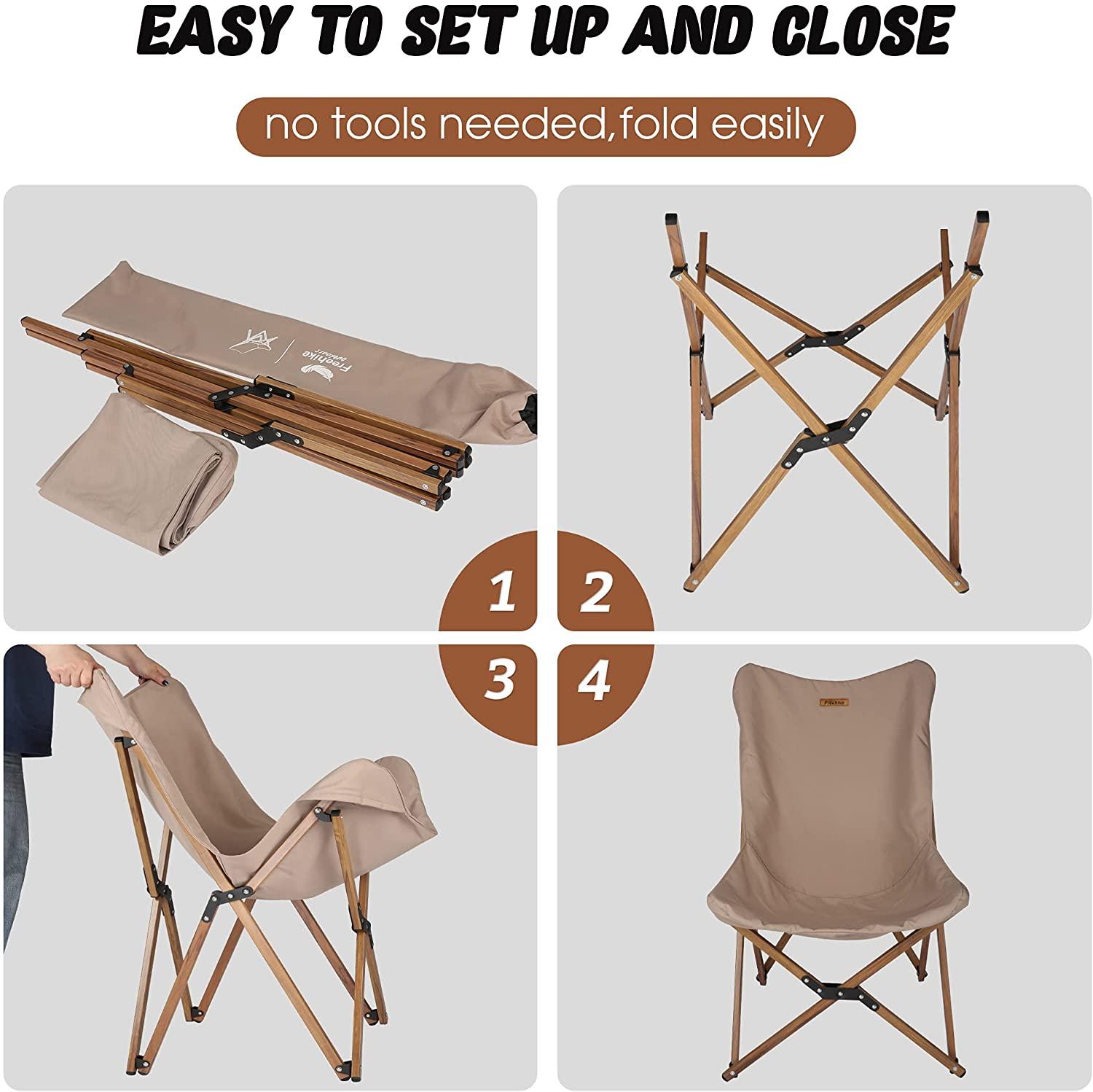 Outdoor Portable Camping Chair with Removable Oxford Cloth and Storage Bag, 265Lbs - Bosonshop