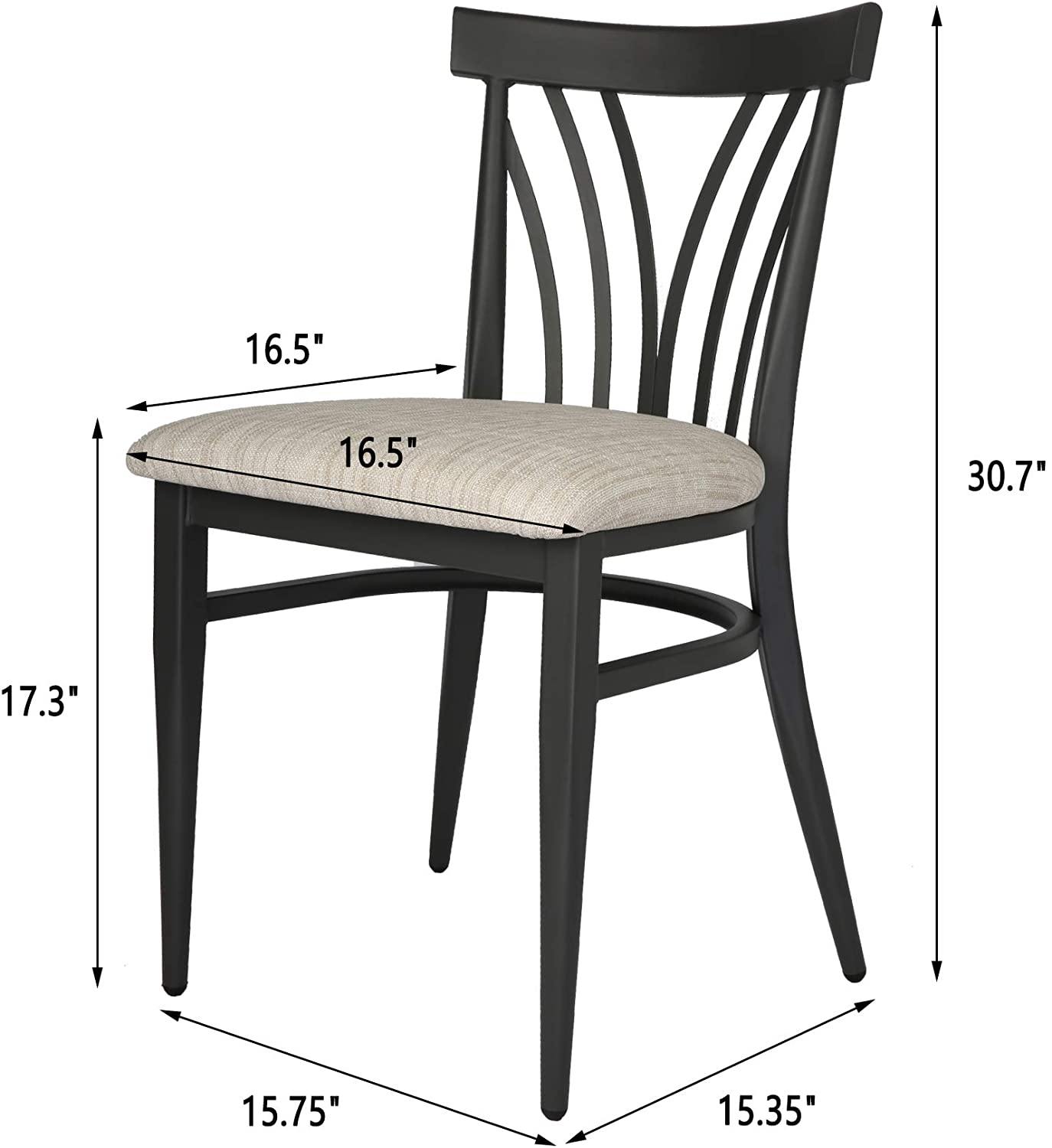 Mid-Century Modern Dining Room Chair Set of 2 with Ergonomic Curved Back Metal Frame Classy Kitchen Side Chair Fully - Bosonshop