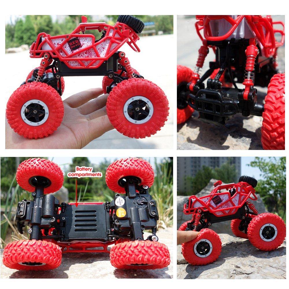 Bosonshop 2.4Ghz 1:43 Dune Buggy Monster Truck Electric Hobby Fast Race Car with Rechargeable Battery Red