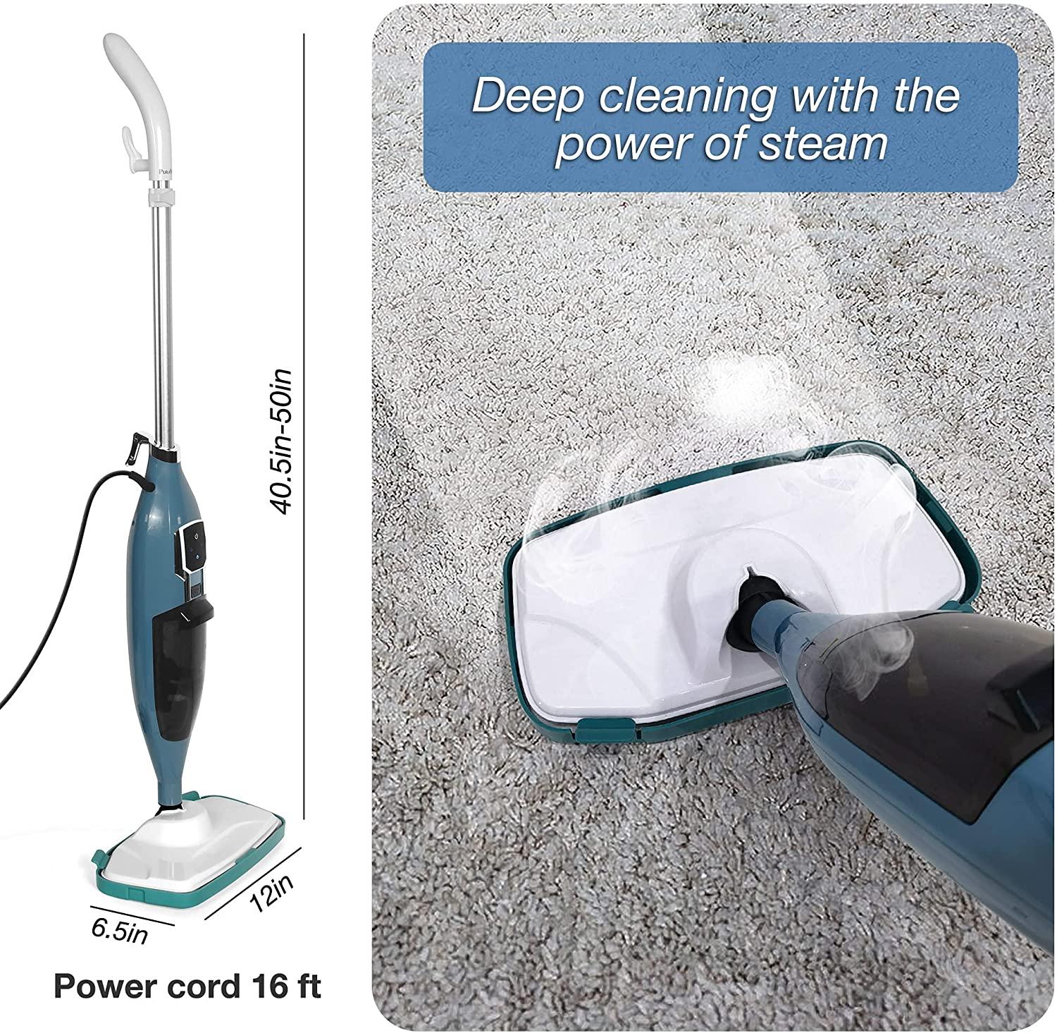 (Out of Stock) Steam Mop with 3 Steam Levels Hard Floor Cleaner, Adjustable Steamer with 550ml Water Tank and 2 Microfiber Pads - Bosonshop