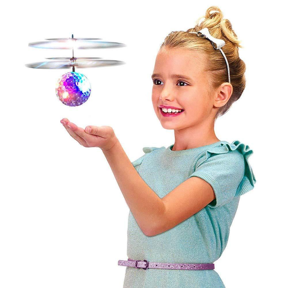 Bosonshop Flying Ball Infrared Induction Flying Toy for Kids Adults Built-in LED Light