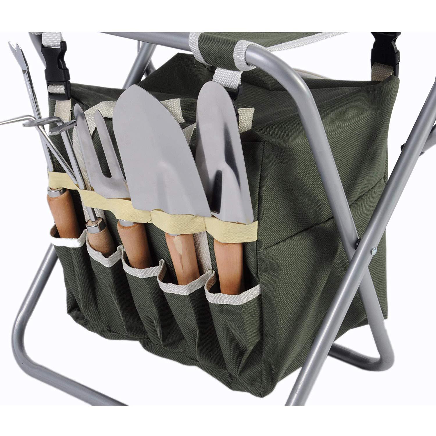 Bosonshop 8 PCS Garden Tools Set with Storage Organizer for Men & Women