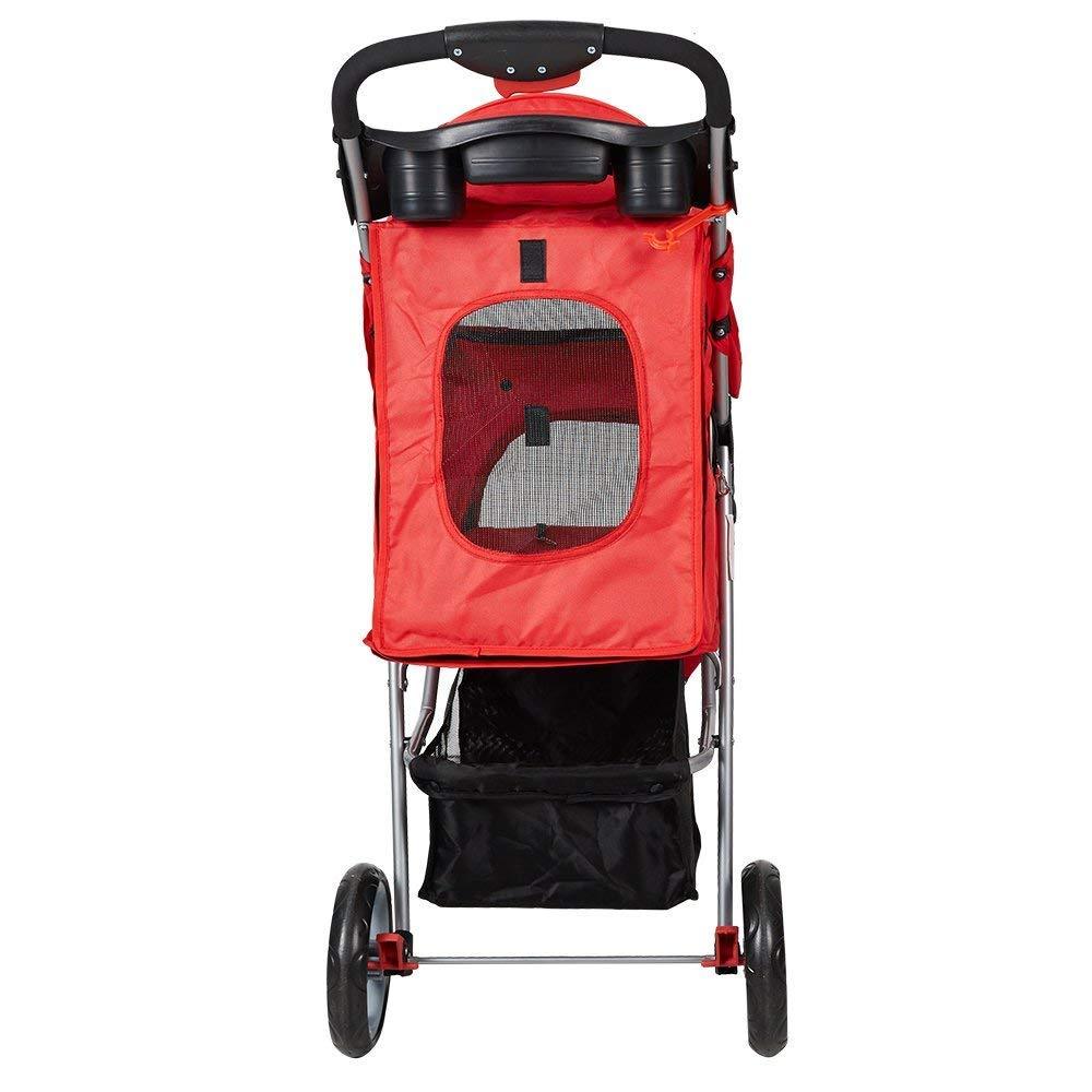 Bosonshop Folding Pet Stroller with 360 Rotating Front Wheel