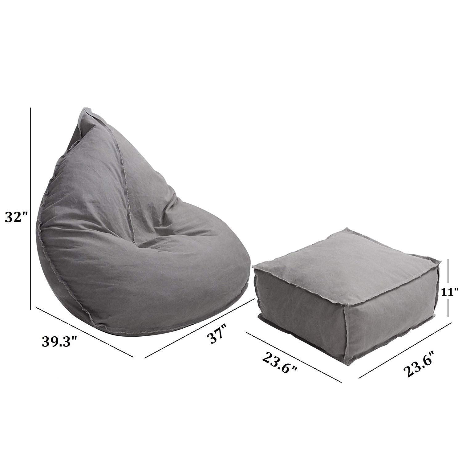 Bosonshop 3 Feet Kids Bean Bag Chair Sofa Seat with Foot Pad for Children