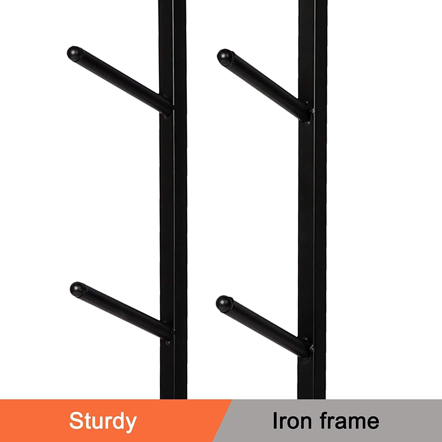 Ball Storage Rack 5-Layer Basketball Holder Shelf Sports Equipment Organizer Iron Black 15.8" X 9.9" X 61" - Bosonshop