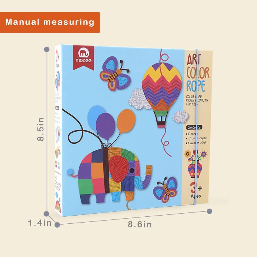 Bosonshop Color Rope Paste Painting Sticky Mosaics Kids 8 Cards DIY Art Crafts Educational Toys