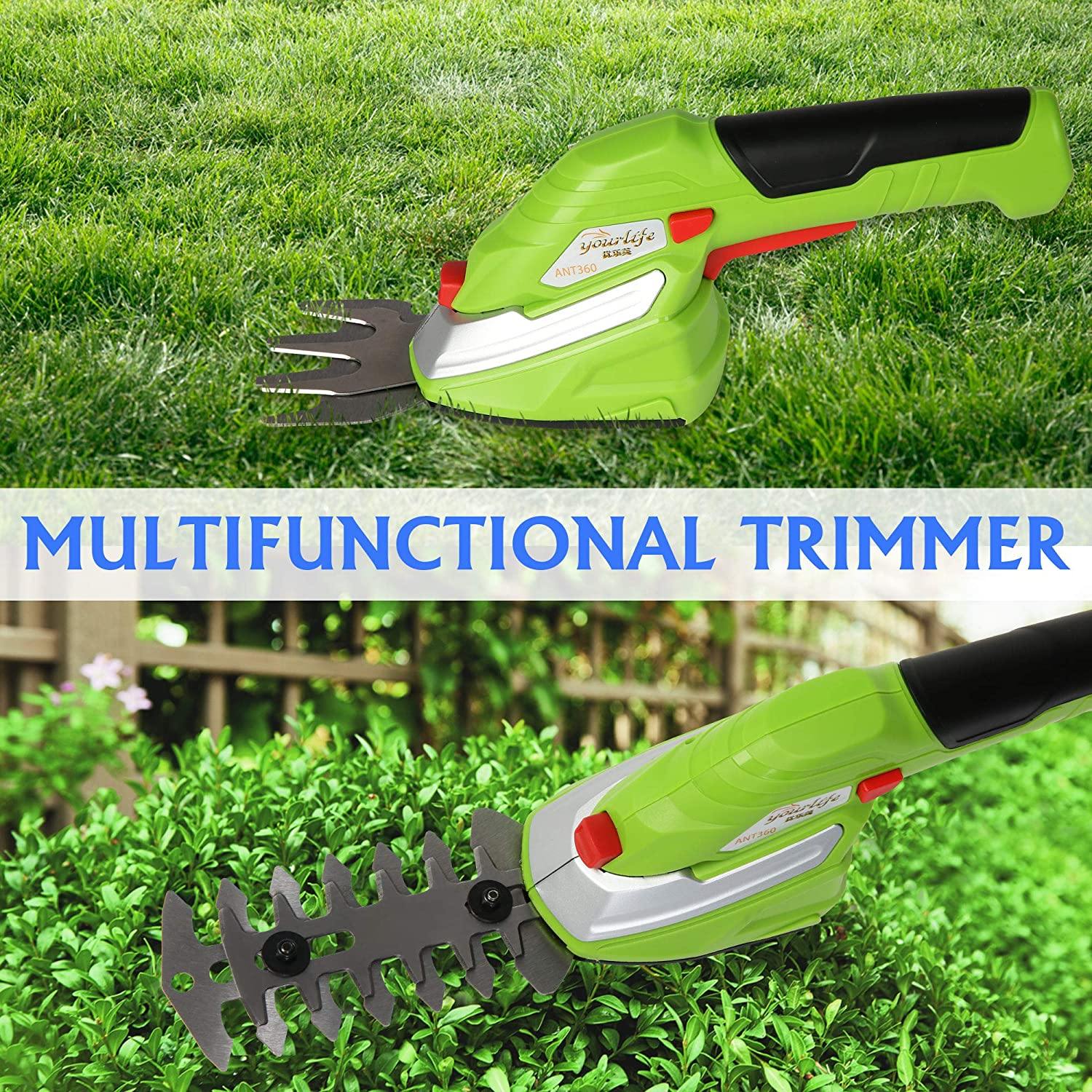 2-in-1 Cordless Grass Shear 4.5V Lightweight Garden Hedge Trimmer Grass Clippers - Bosonshop