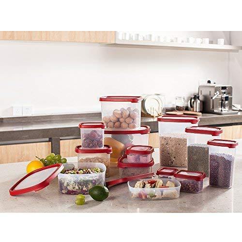 Bosonshop 16 Piece Food Storage Container Set with Easy Find Lids,BPA Free and 100% Leak Proof, Plastic