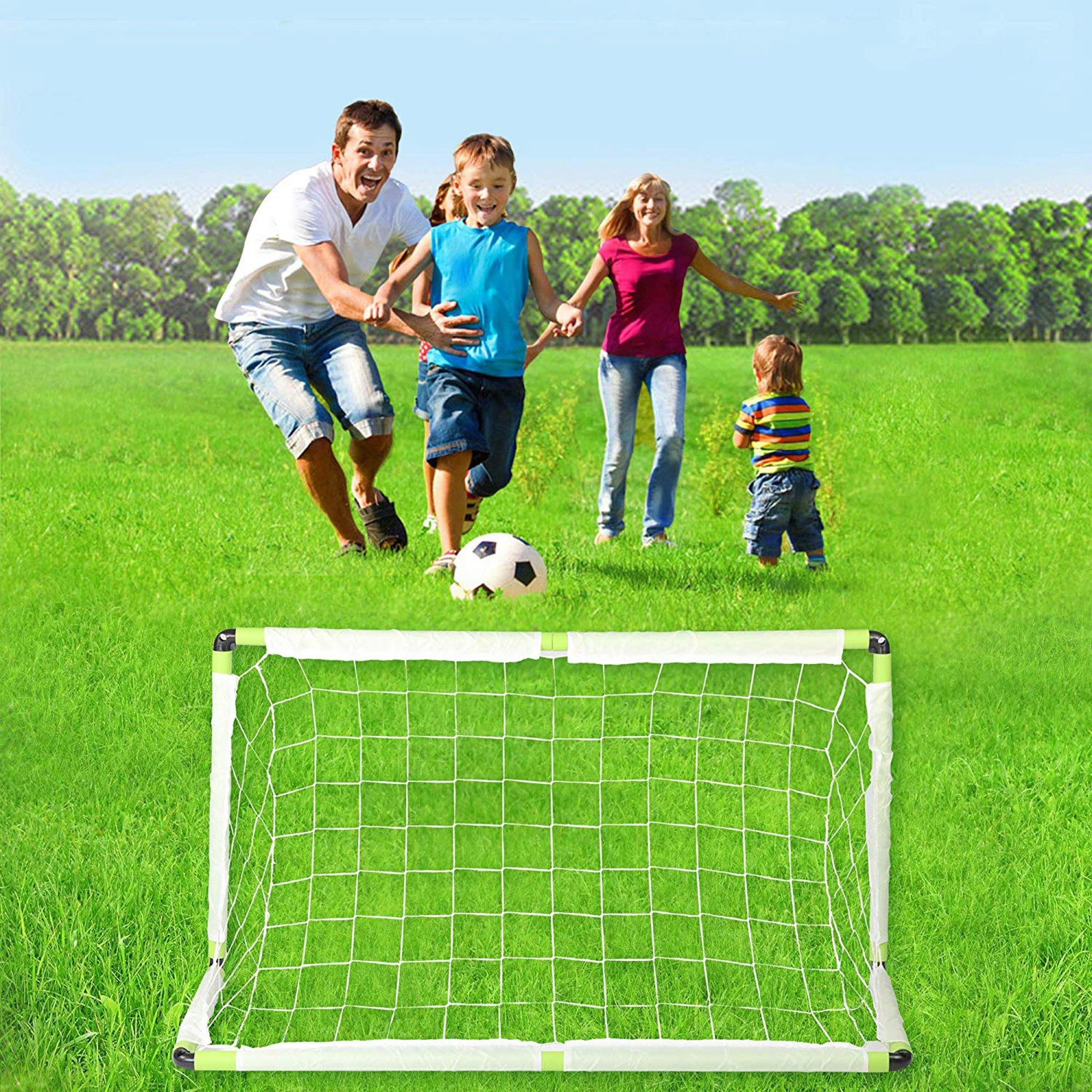 Kids Soccer Goal Portable Football Practice Net with Carry Bag and 4 Ground Stakes for Games and Training,48 x 24 x 24 inches - Bosonshop