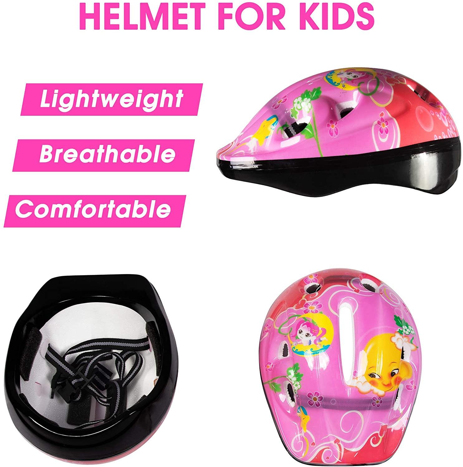 Kids Helmet with Knee Elbow Wrist Pads - Adjustable Ultralight Toddlers Toys Protective Gear Set for Skating Walking Cycling, Age 1-6 - Bosonshop