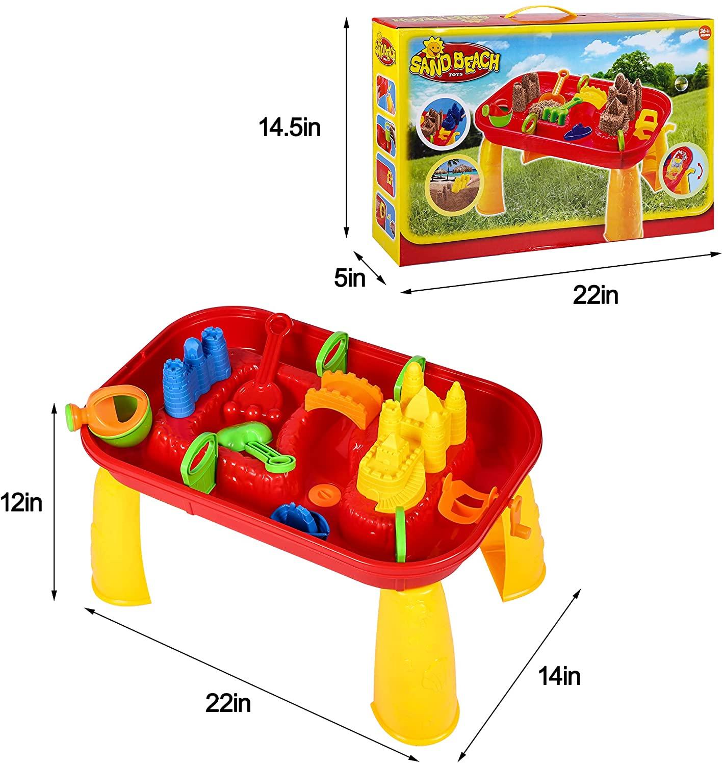 (Out of Stock) Water Table for Toddlers Kids Play Sand & Water Activity Table Summer Beach Toys for Outside - Bosonshop