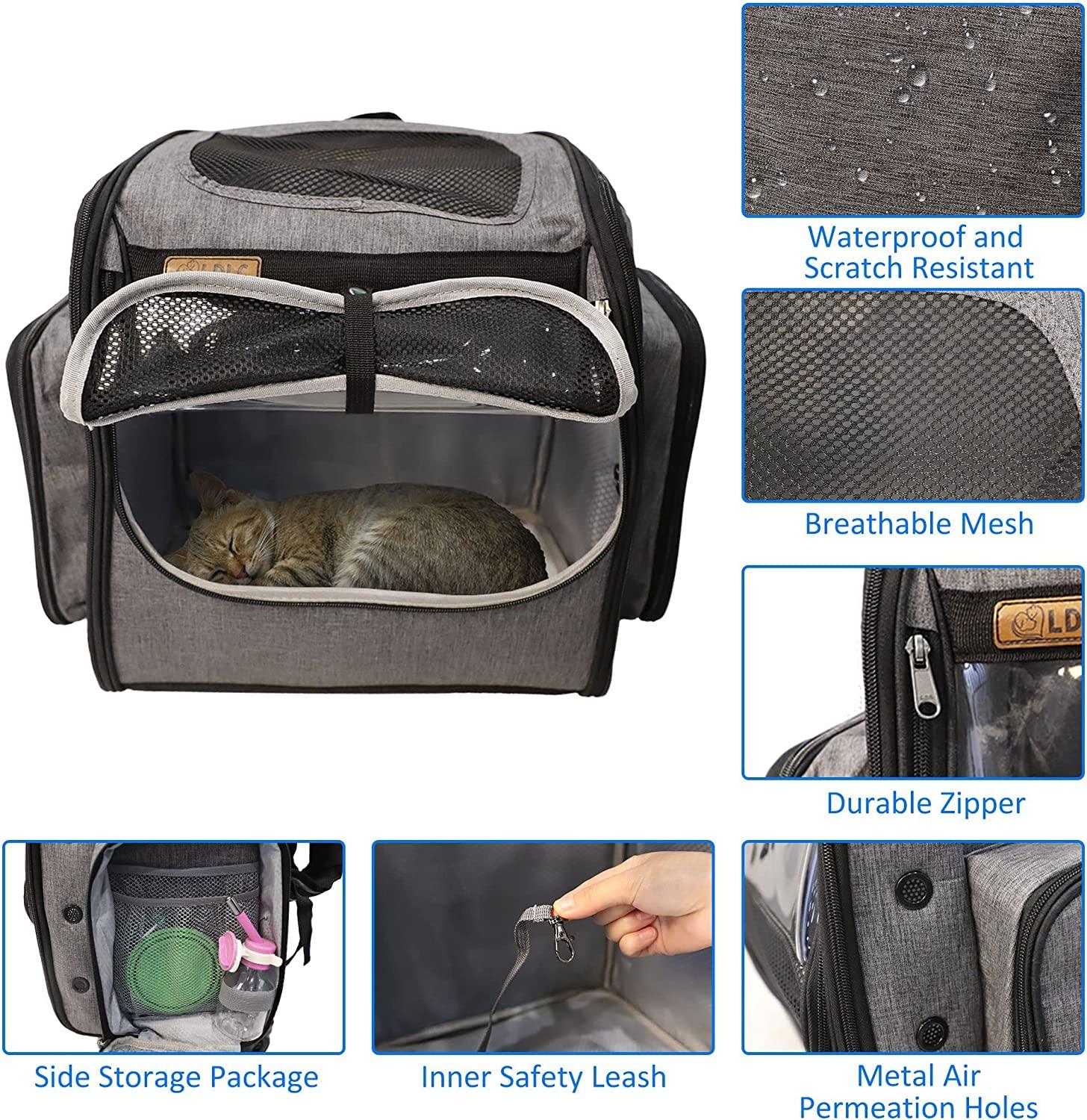 Cupets Pet Carrier Backpack, Airline Approved Pet Carrier with Removable Base, Telescopic Handle - Bosonshop