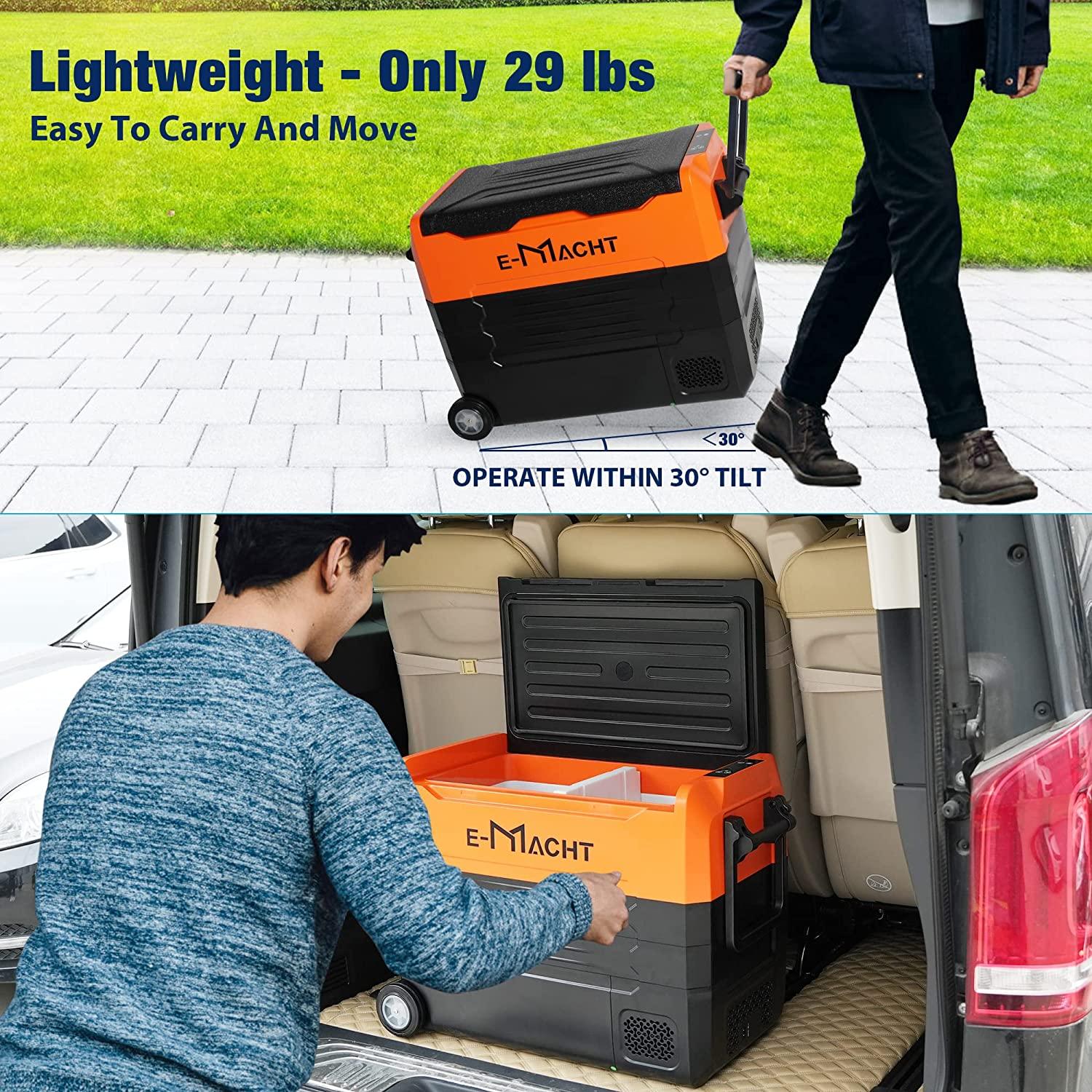 52 Quart Car Refrigerator 12Volt Portable Dual Zone Freezer WIFI APP Control RV Car Refrigerator with LED light, -4°F∽ 68°F - Bosonshop